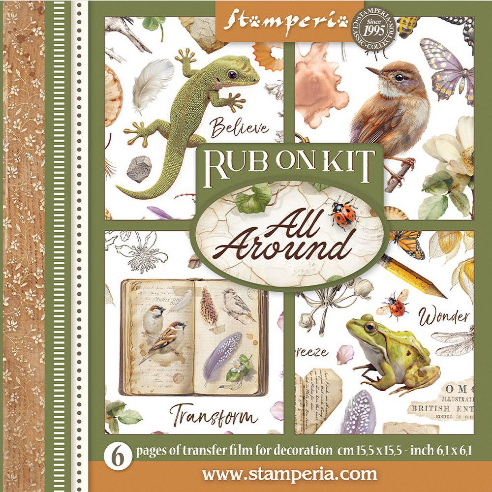 Stamperia Dekorationsfolie Rub On Sortiment All Around, 6 Blatt