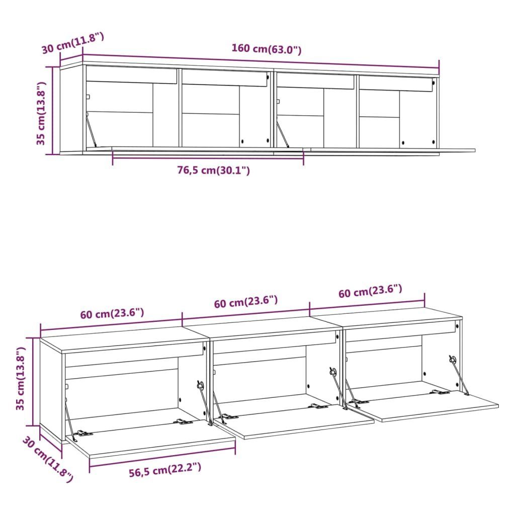 TV-Schrank Stk. 5 TV-Schränke furnicato Massivholz Weiß Kiefer