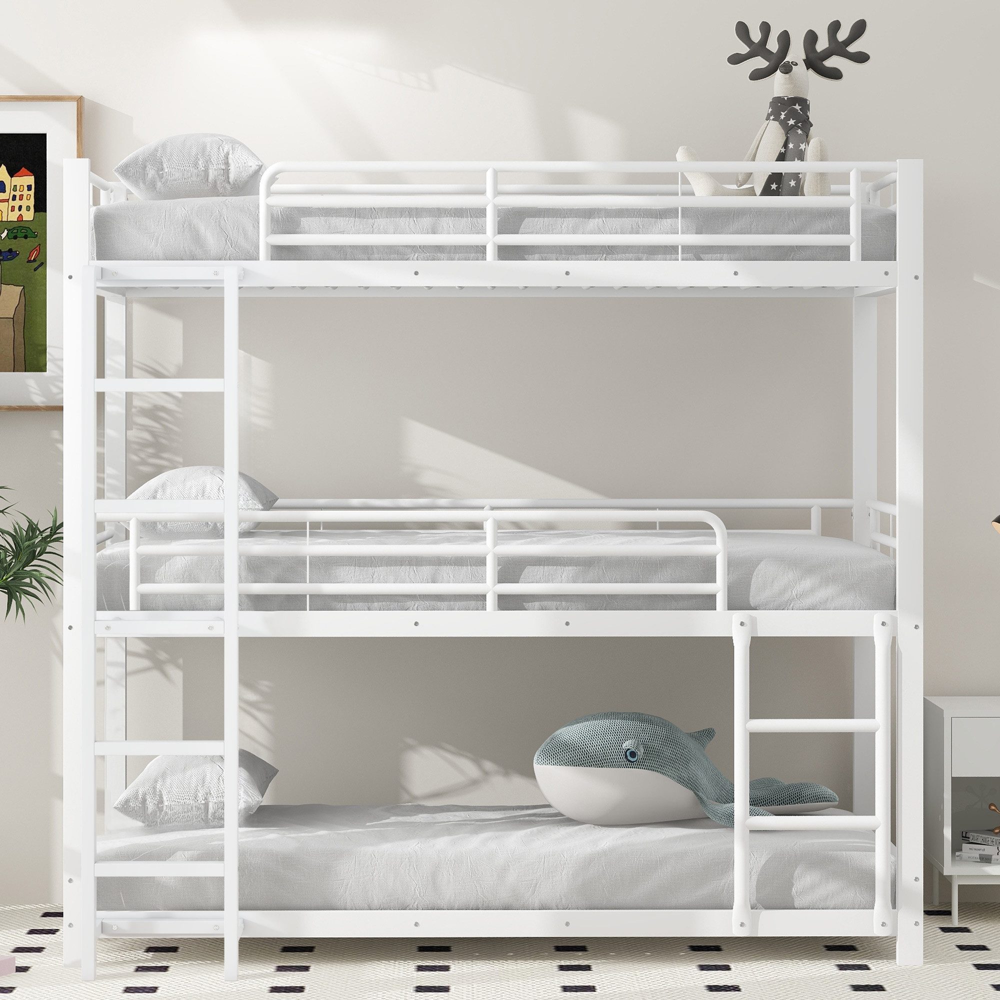Etagenbett Metallbett Kinderbett Jugendbett Eisenbett Dreifach-Bettgestell