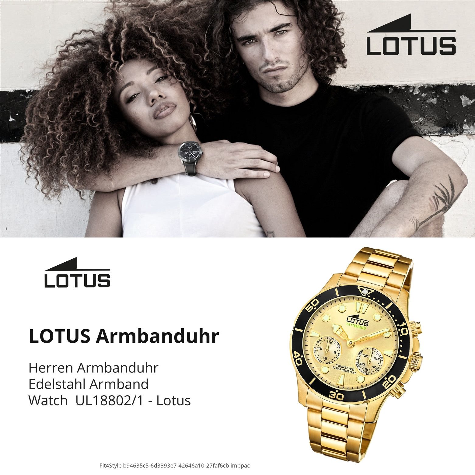 Lotus Chronograph Lotus Herrenuhr Edelstahl gold Lotus, (Chronograph), Herren Armbanduhr rund, groß (ca. 44,5mm), Edelstahl