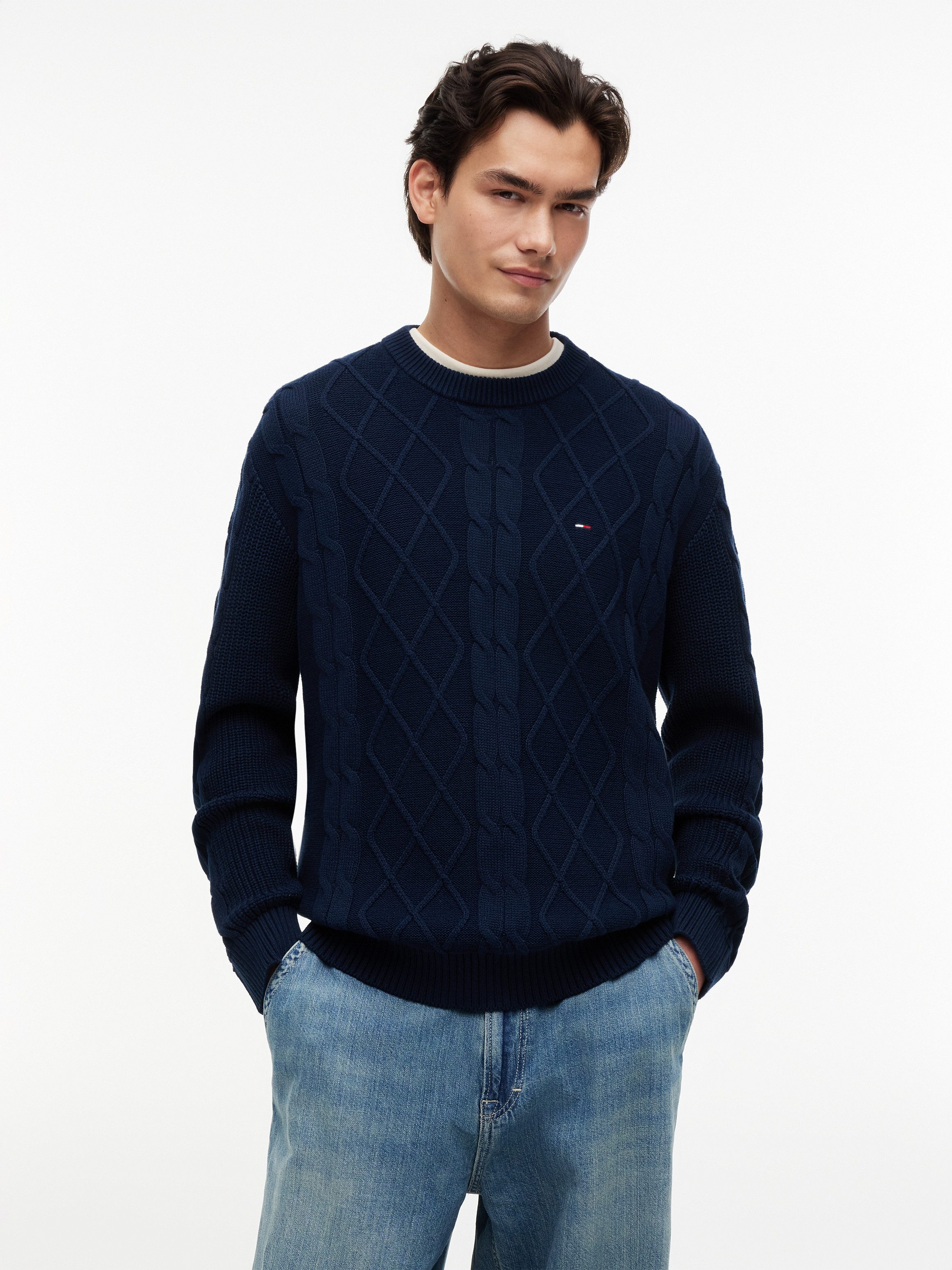Tommy Jeans Rundhalspullover TJM REG CABLE KNIT SWEATER