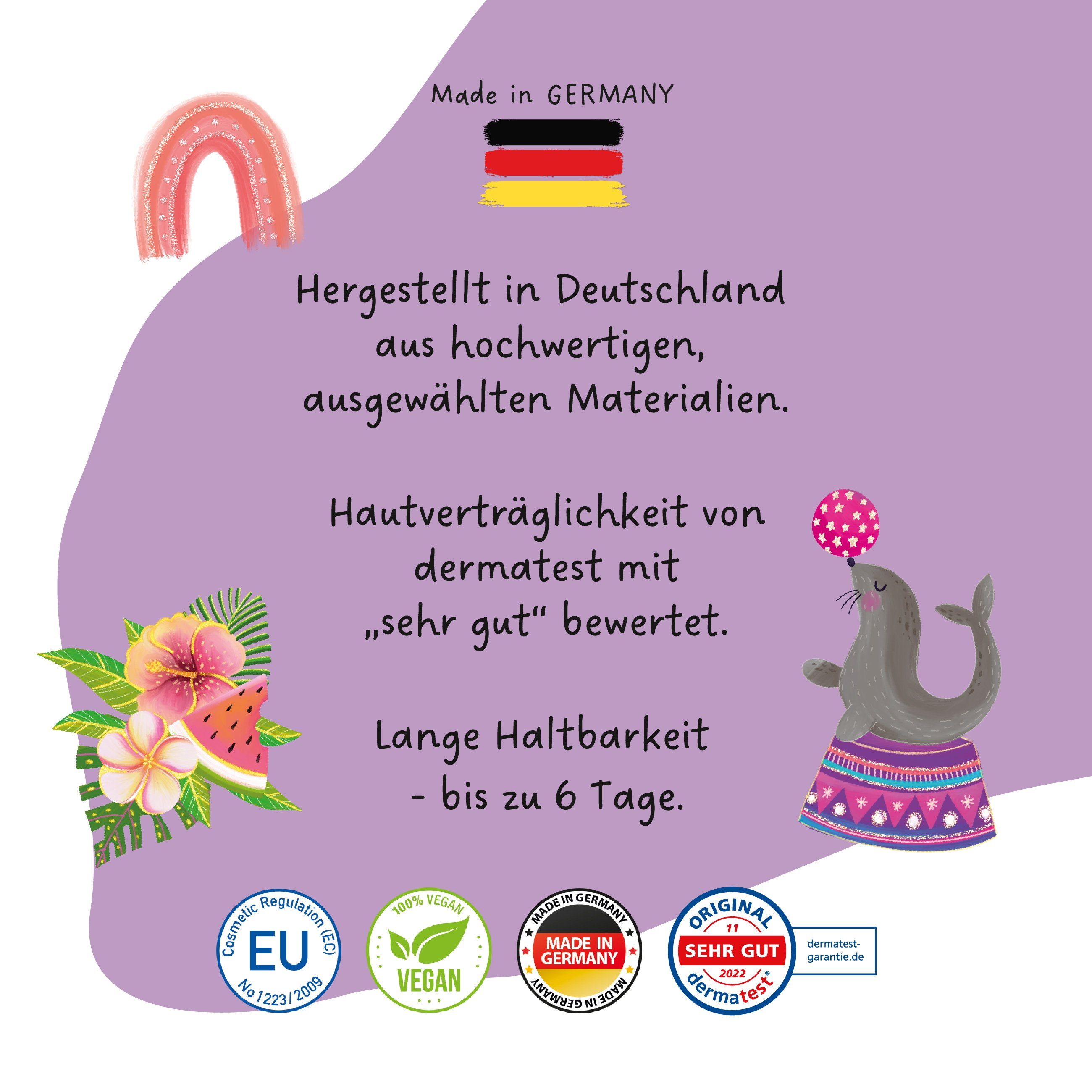 PAPIERDRACHEN Kindertattoo 100 Metallic-Tattoos zum Aufkleben - Hautfreundliche Kindertattoos