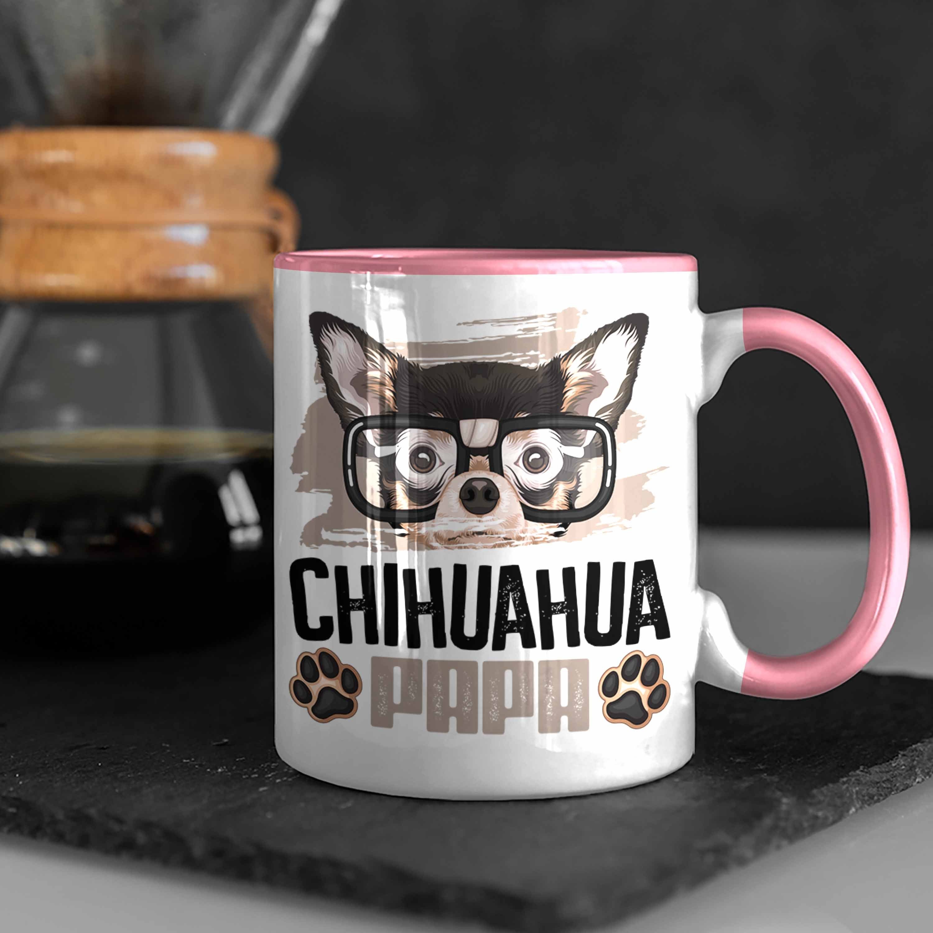 Geschenkidee Besitzer Lustiger Trendation Ch Papa Tasse Chihuahua Rosa Tasse Geschenk Spruch