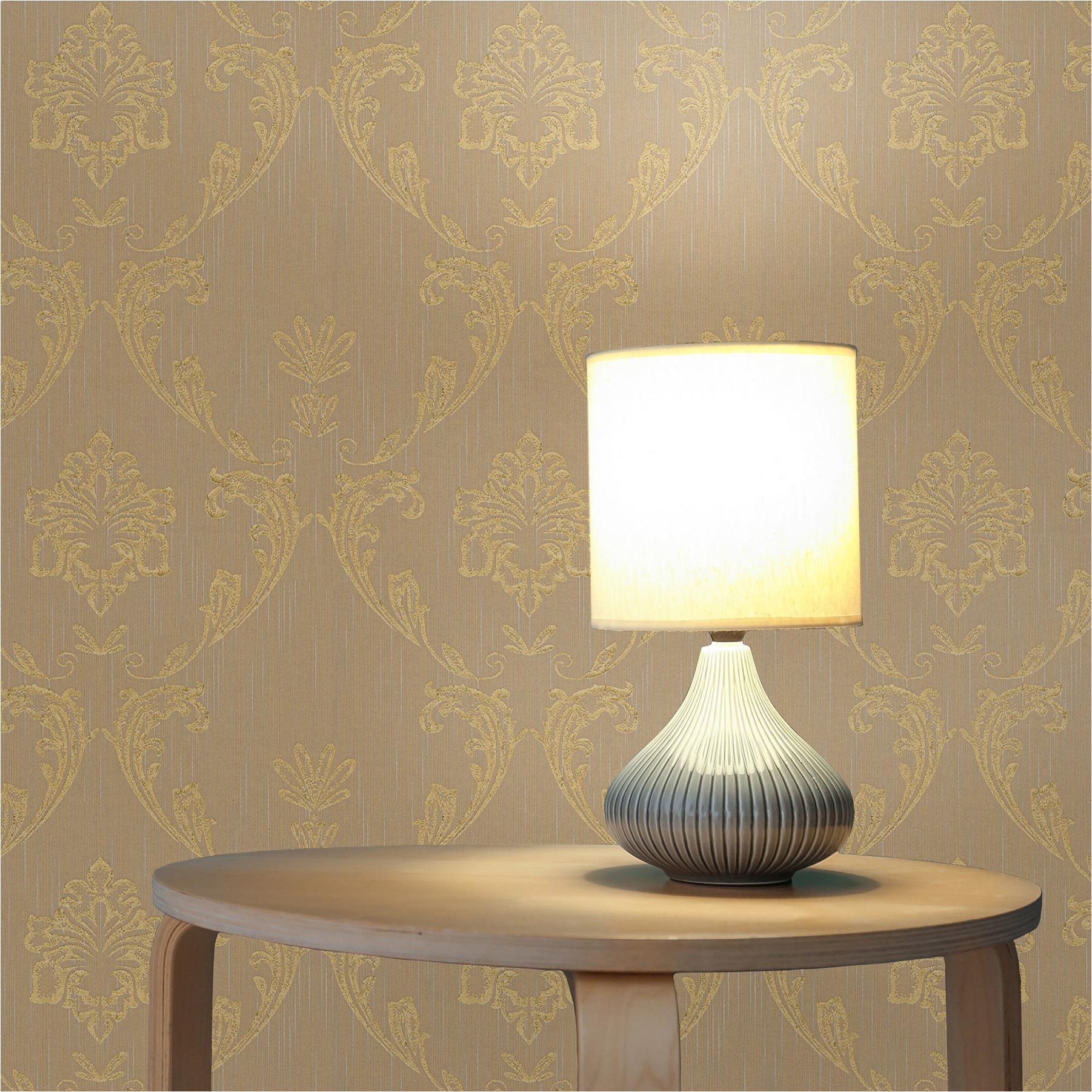 Vliestapete Tapete Barock Giulia M1-No.2173, Vliestapete, Gold, Beige, Ornamen