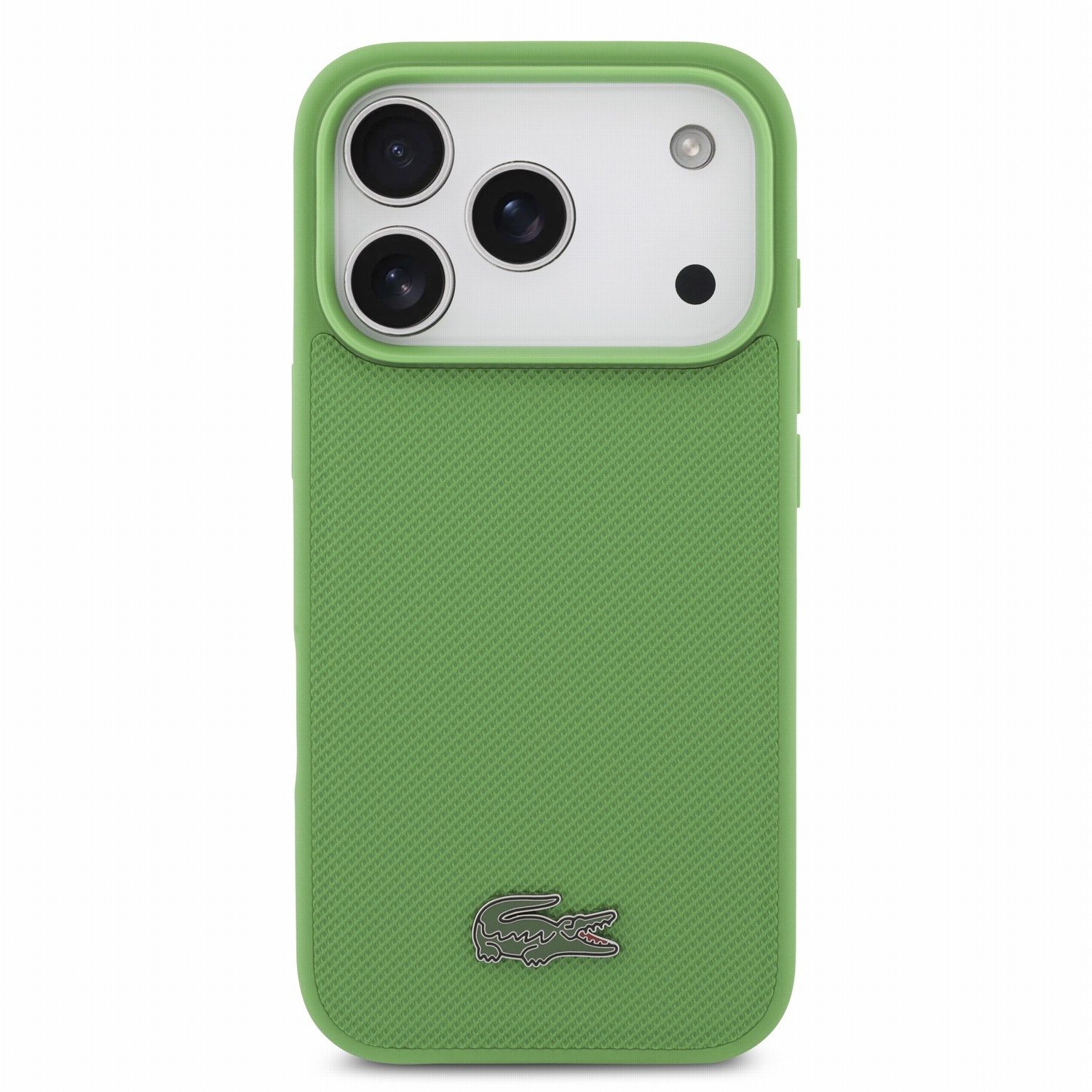 Lacoste Handyhülle iPhone 18 Pro MagSafe Petit Pique Hülle Kunstleder grün Logo Metall 6,3 Zoll, Kantenschutz – Bild 3 von 5