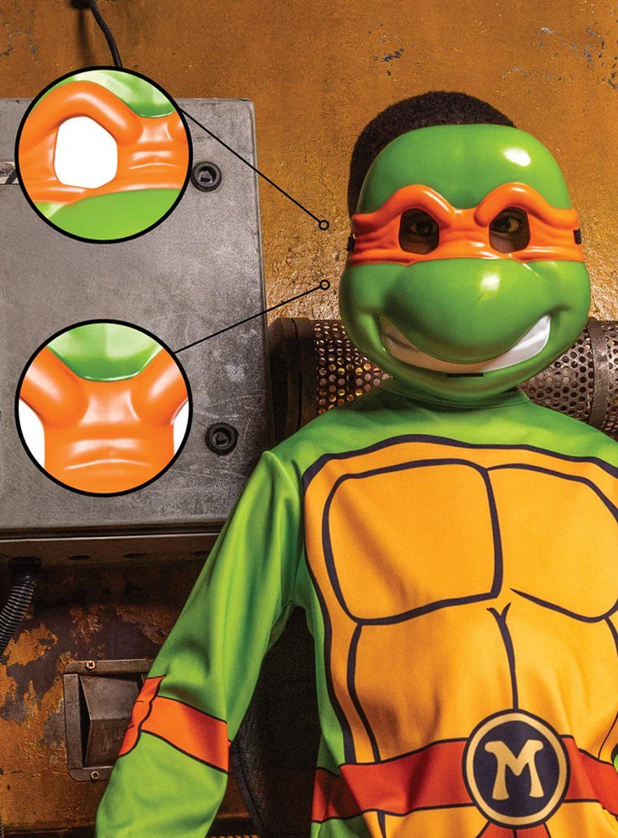 Rubie´s Verkleidungsmaske Teenage Mutant Ninja Turtles – Michelangelo Maske, Kunststoff-Halbmaske der Ninja-Schildkröte