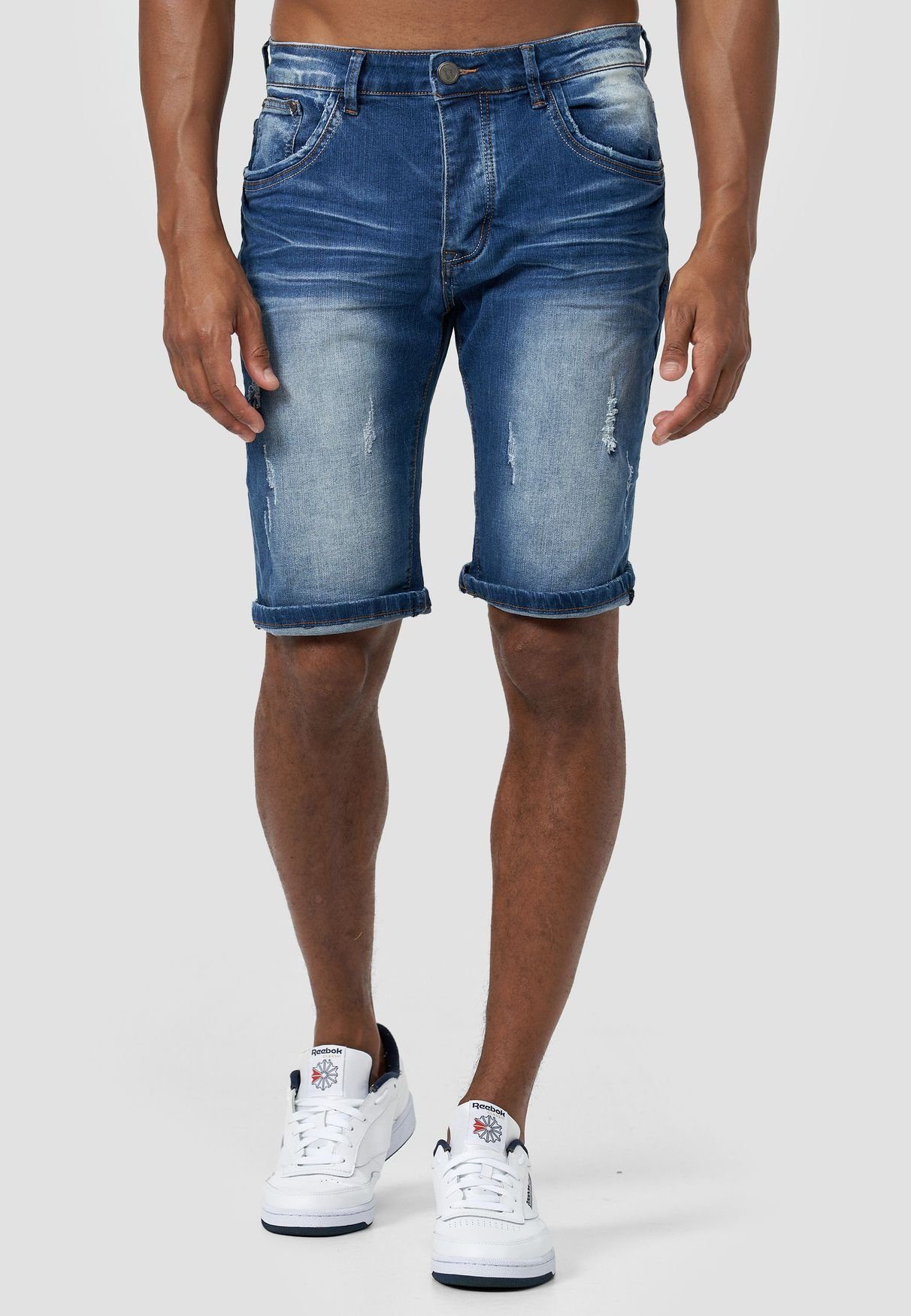 LEO GUTTI Jeansshorts »3646« (1-tlg) Herren Capri Jeans Shorts Sommer Kurze  3/4 Hose Destroyed Denim Pants online kaufen | OTTO