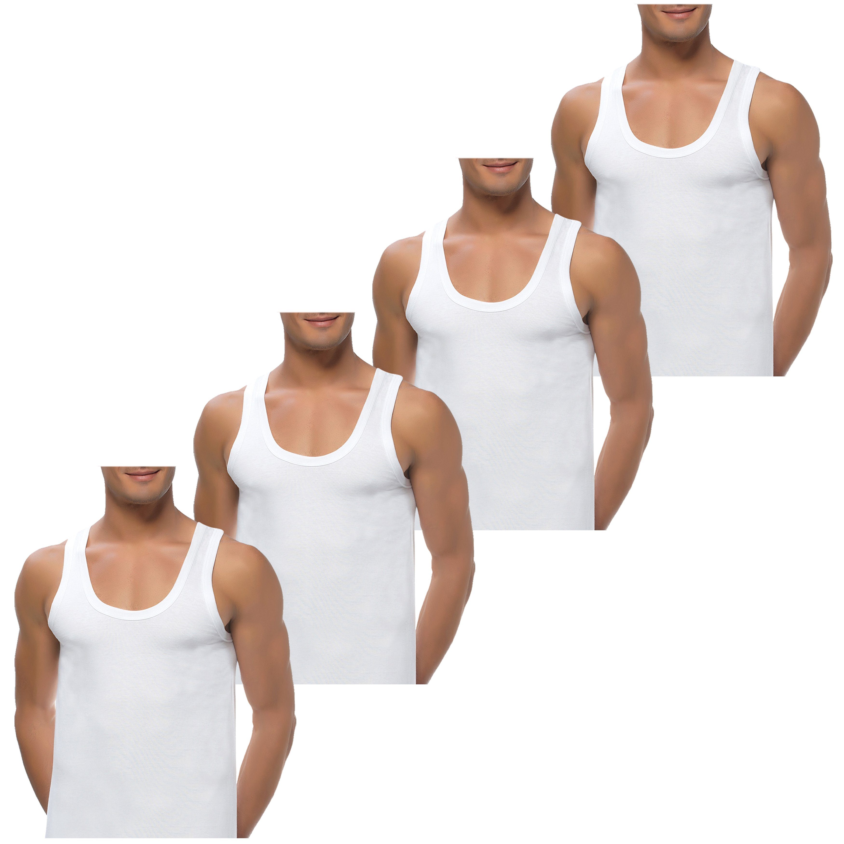LOREZA Unterhemd 4er Set Майки Feinripp extralong - Basics - Bunt (Spar-Packung, 4-St., 4er Pack)