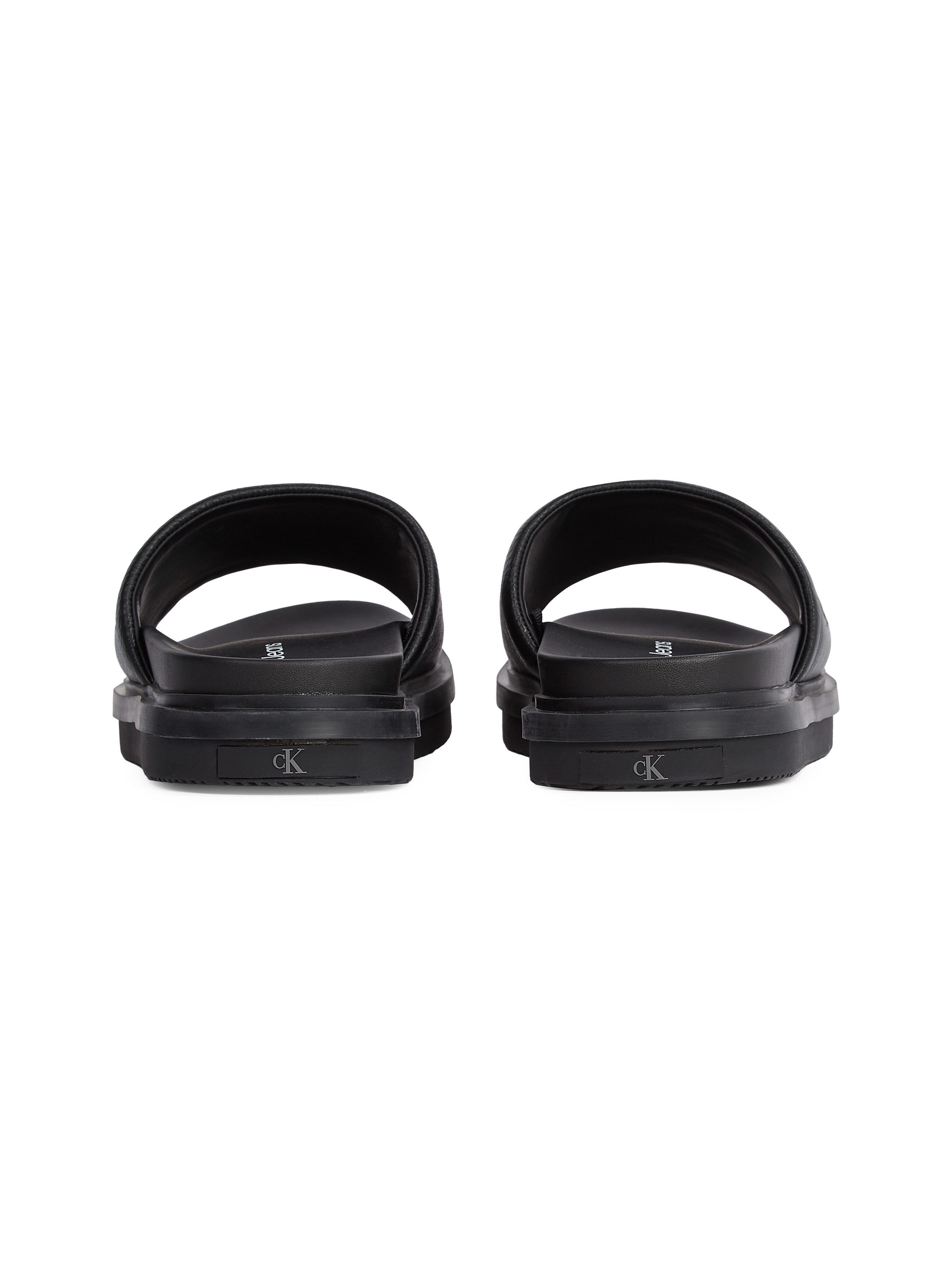 Calvin Klein Jeans FLAT MOLDED SLIDE SANDAL LTH Pantolette, Poolslides, Som günstig online kaufen