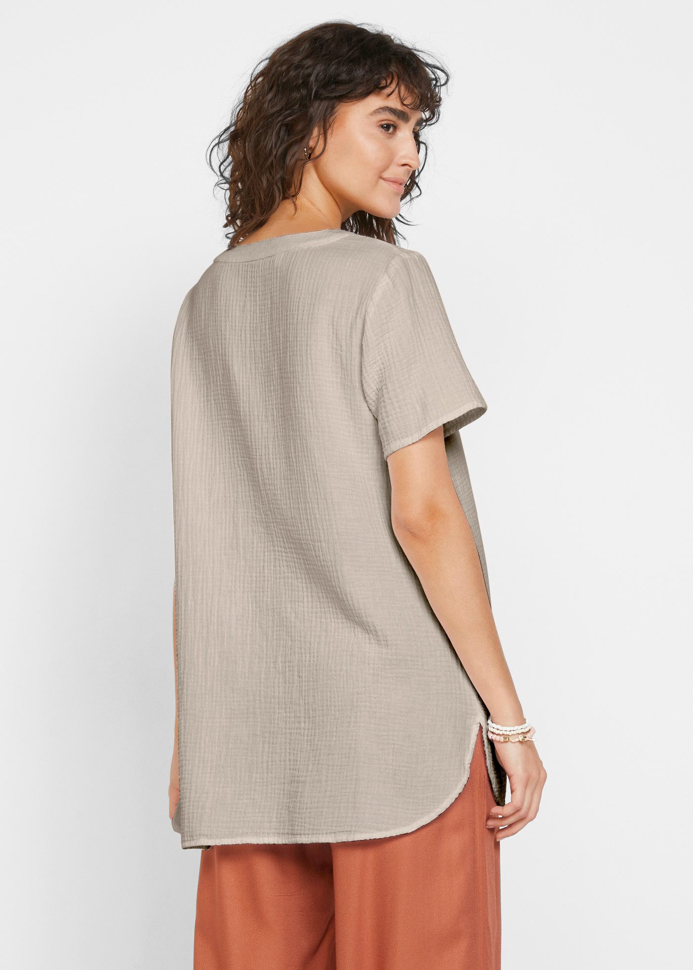 bonprix Longtunika für entspannten Look, Regular Fit, Kurzarm-Design