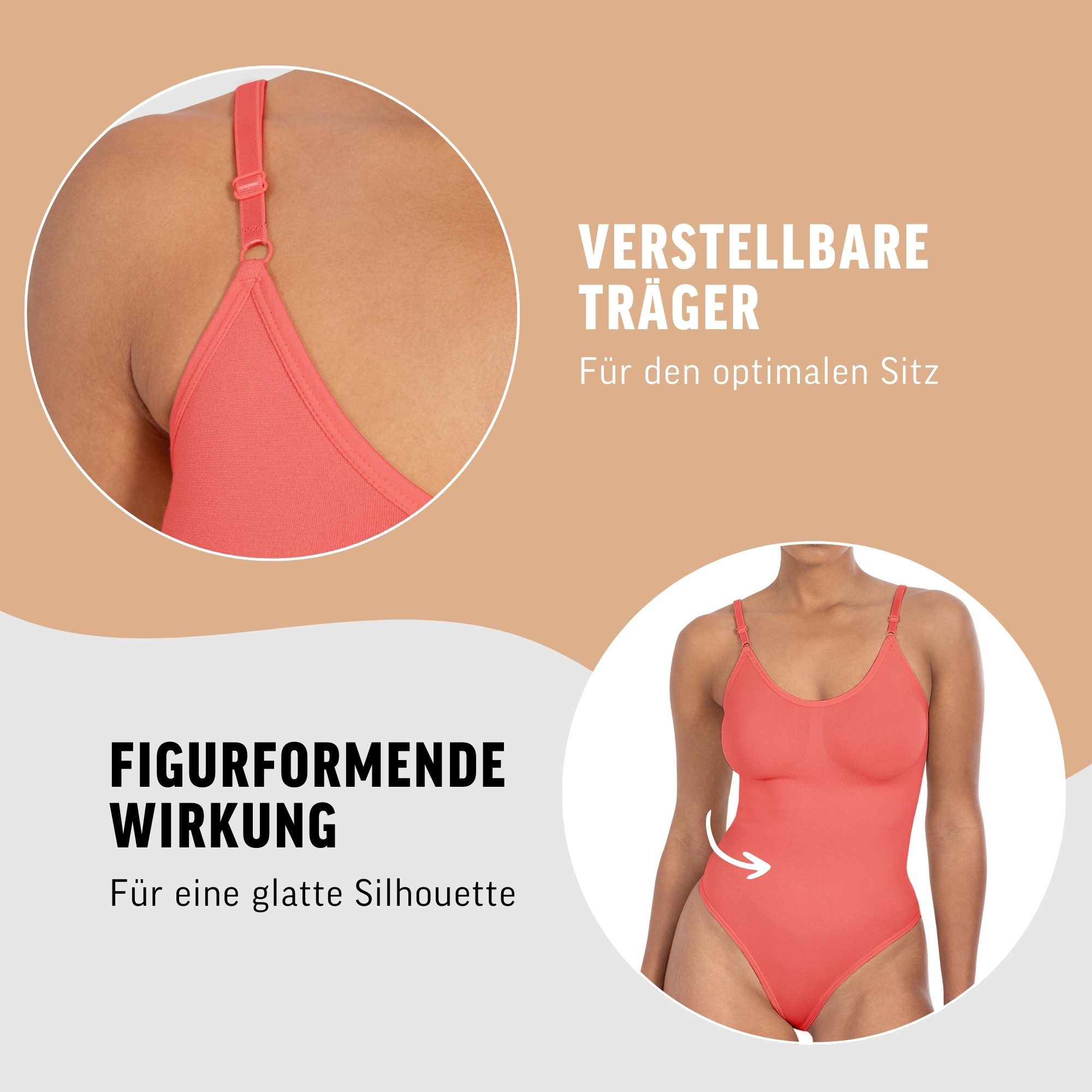 Body Nysa, Bauchweg Stringbody, Formender Formbody, Verstellbare Träger