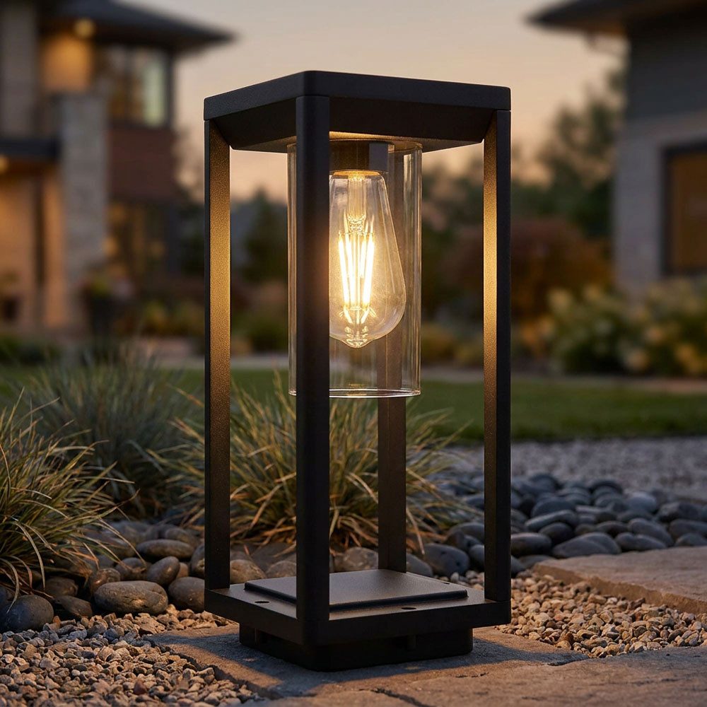 GLOBO LIGHTING Sockelleuchten, Leuchtmittel nicht inklusive, Garten Sockel Leuchte schwarz-matt Garten Terrassen Strahler Deko Steh