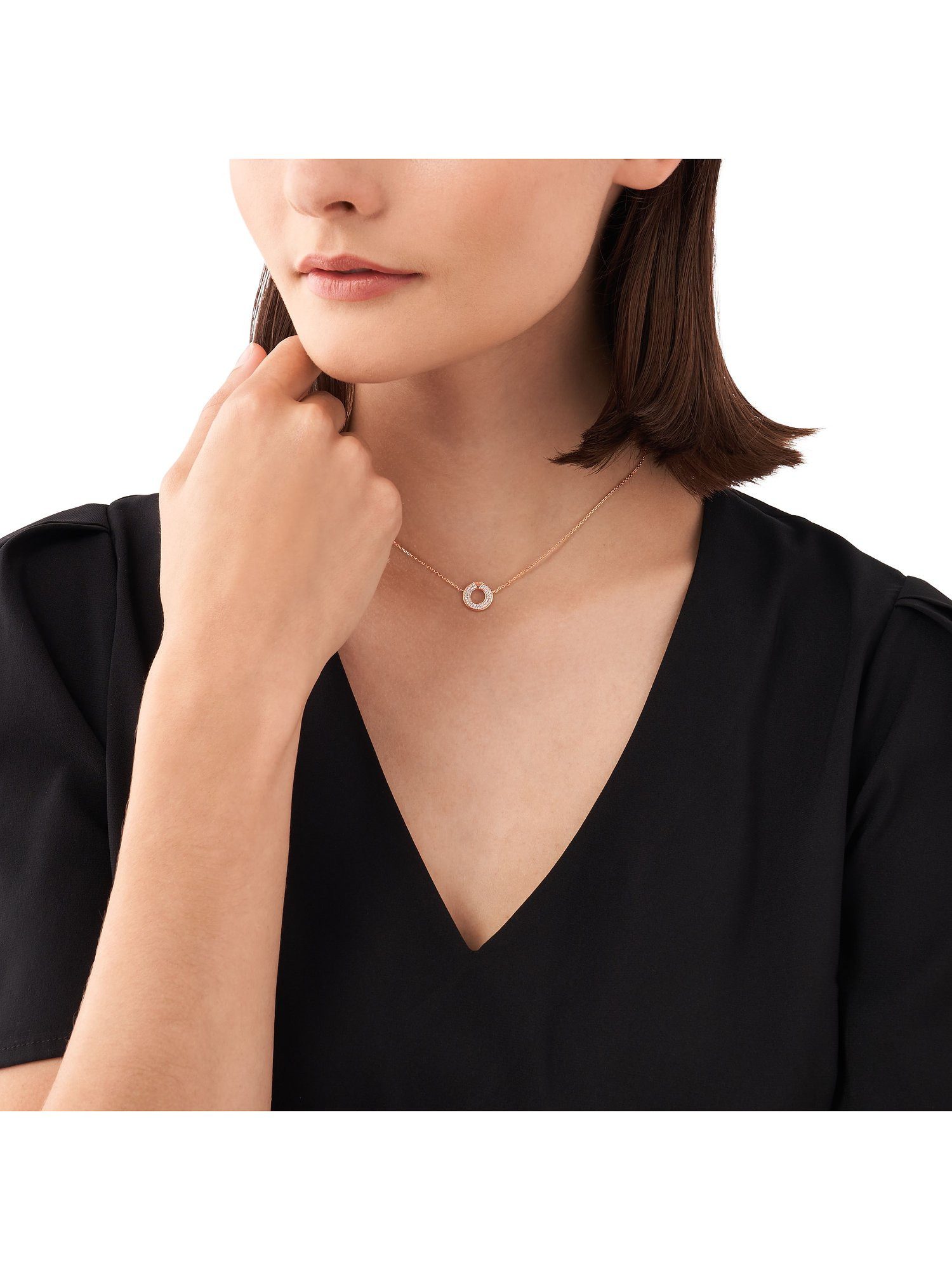 Emporio Armani Collier Emporio Armani Damen-Kette 925er Silber Glasstein