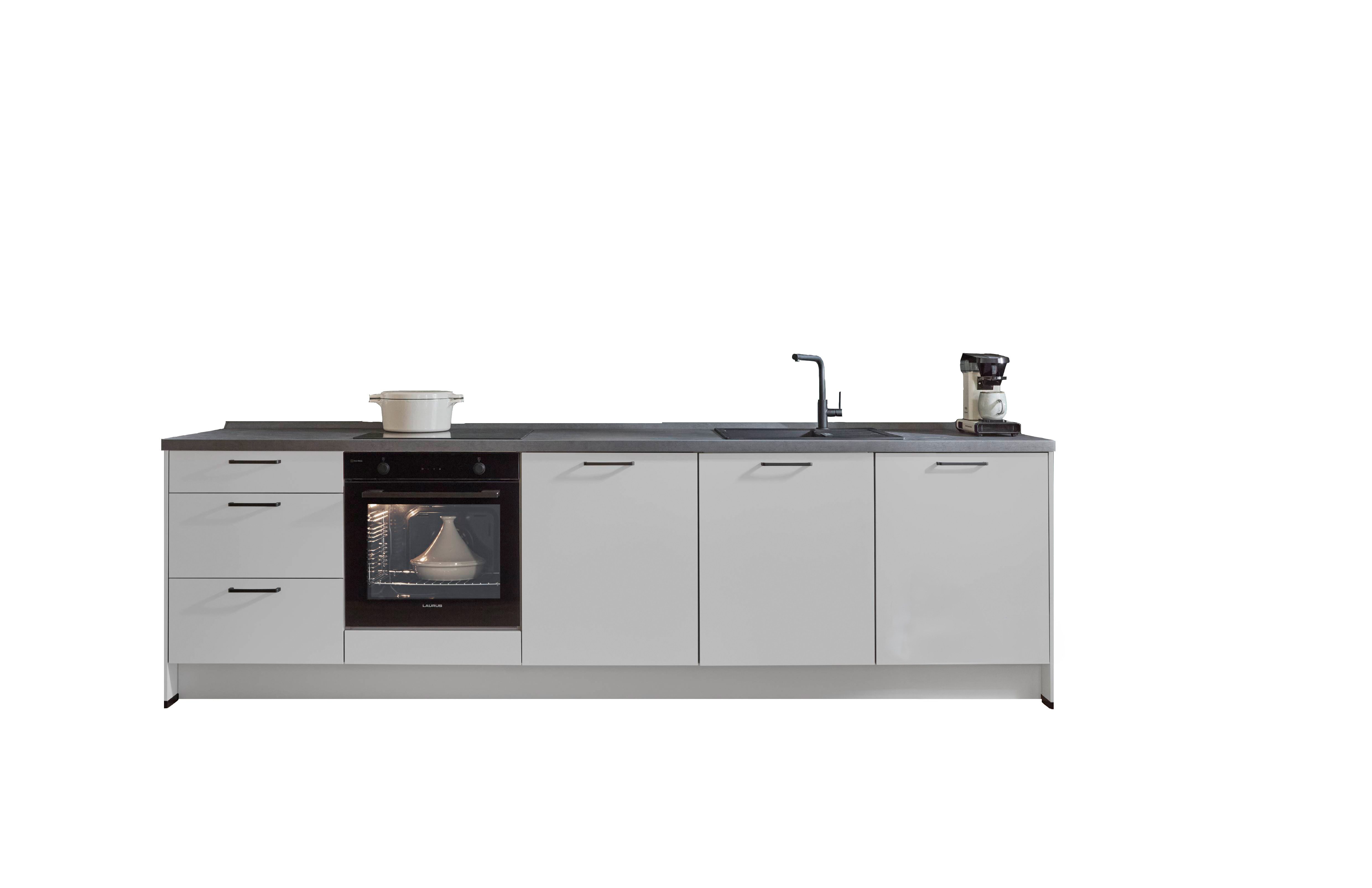 nobilia® Küchenzeile Giske, individuell anpassbar, gratis Küchenplanung mit Profis, (Breite 303 cm), vormontiert, wahlw. mit E-Geräten, Preis inkl.Lieferung