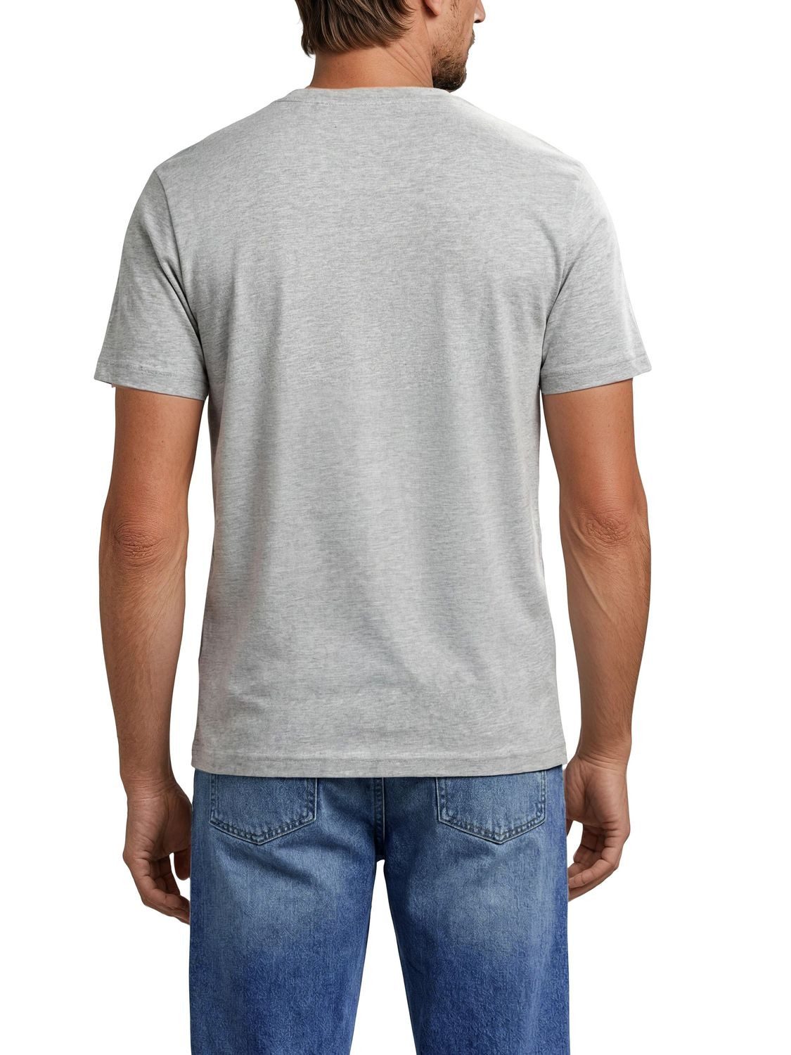 MUSTANG T-Shirt Herren Printshirt Regular Fit (1-tlg) Kurzarm Tee Shirt mit Rundhalsausschnitt aus 100% Baumwolle