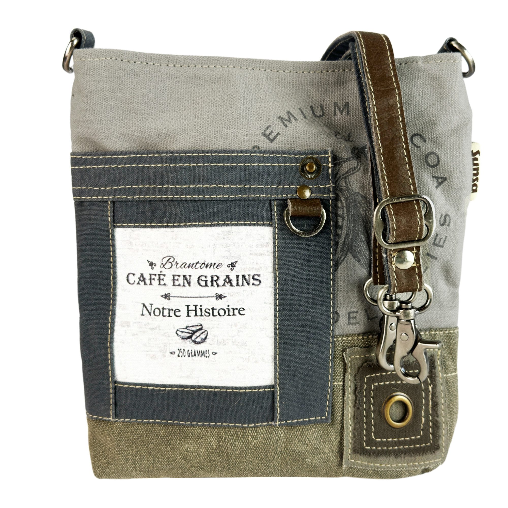 Umhängetasche Sunsa Umhängetasche. Graue Crossover Tasche. Vintage Schultertasche