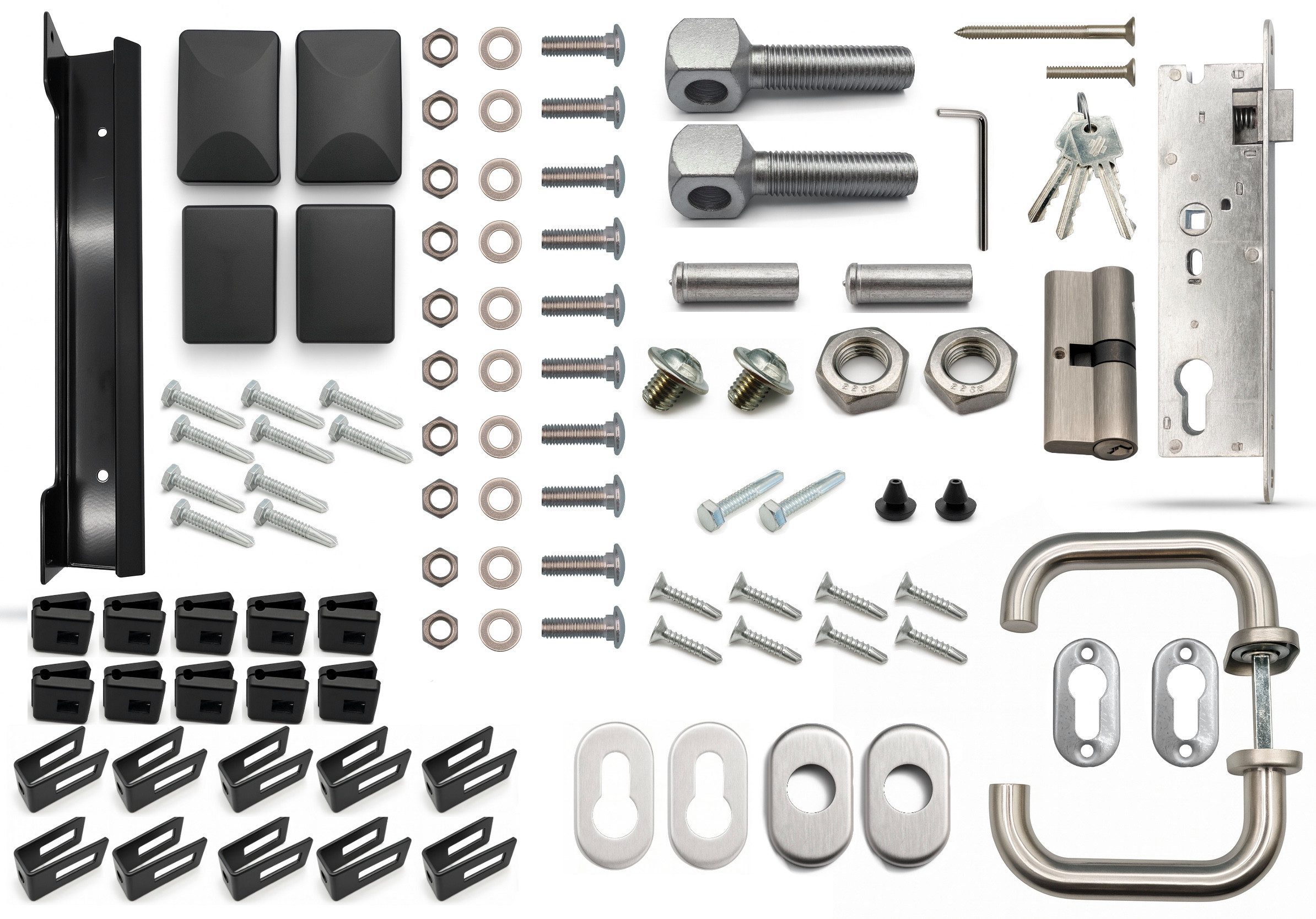 Fischer und Adamek Gartentor Gartentor, (inkl 2 Pfosten 3 Schlüssel Schließer), Anthrazit