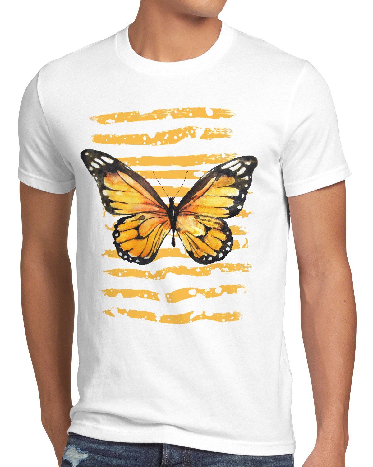 style3 Print-Shirt Herren T-Shirt regenwald falter Schmetterling blumenwiese sommer Tiger