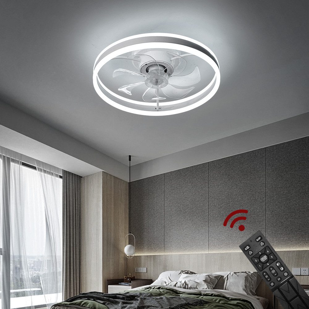 Eurohandisplay Deckenventilator Deckenventilator LED Beleuchtung Deckenlampe Fernbedienung, Mit Fernbedienung einstellbar