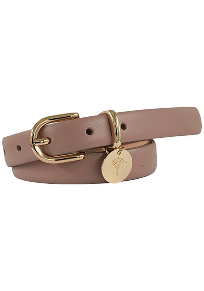 JOOP! Ledergürtel mit Dornschließe und Logo-Anhänger, Breite 2cm
