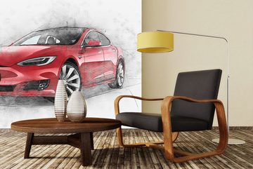 WandbilderXXL Fototapete Red Line, glatt, Classic Cars, Vliestapete, hochwertiger Digitaldruck, in verschiedenen Größen