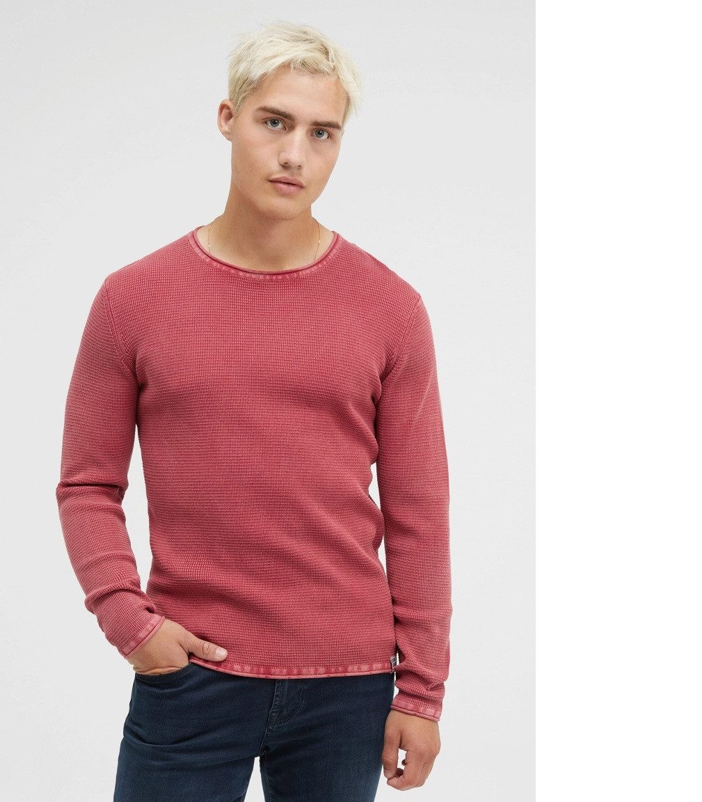 CAMP DAVID Rundhalspullover Strukturierter Pullover Stone Washed