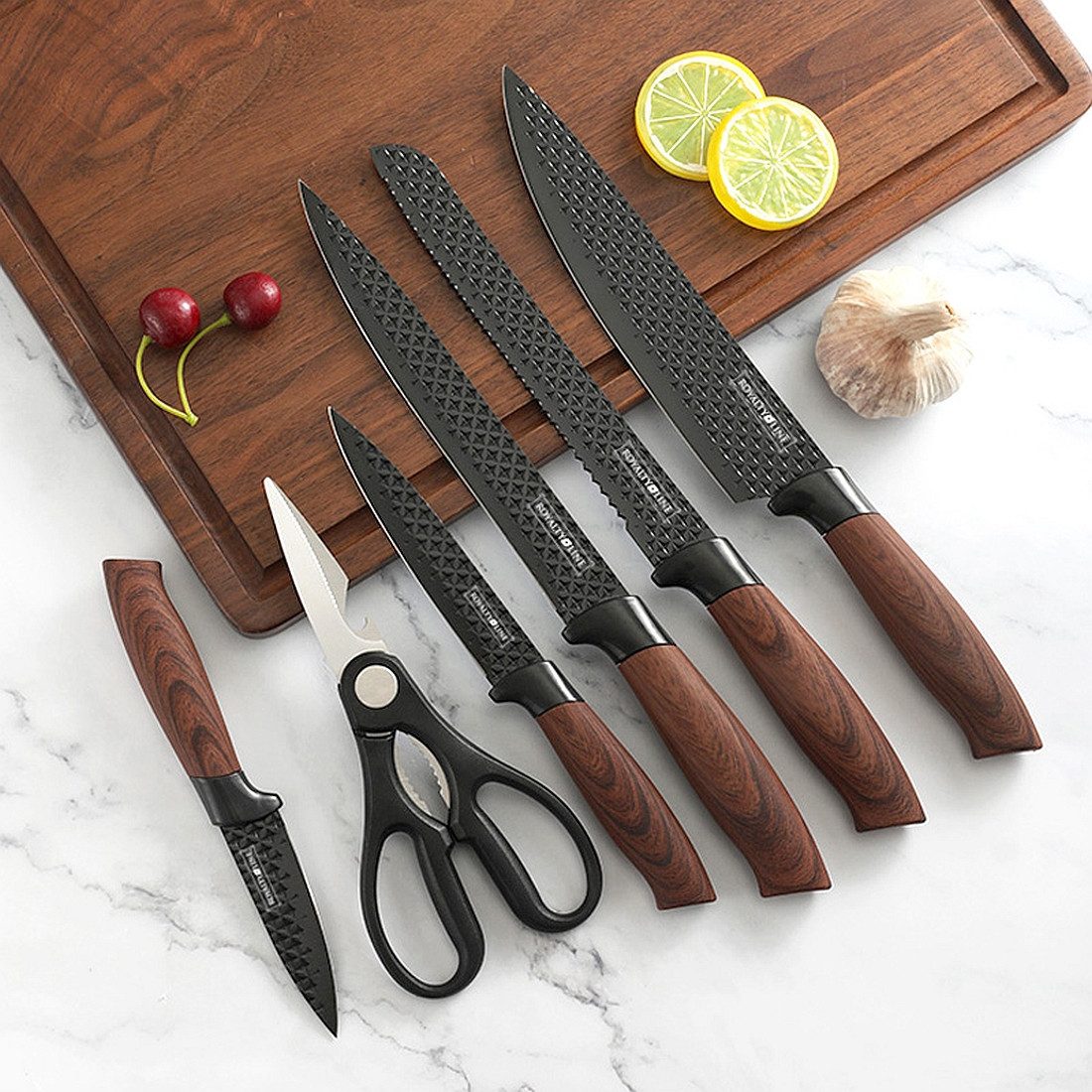 Royalty Line Messerblock Messer Kochmesser Messerständer Messerset 7-tlg. Royalty Line schwarz