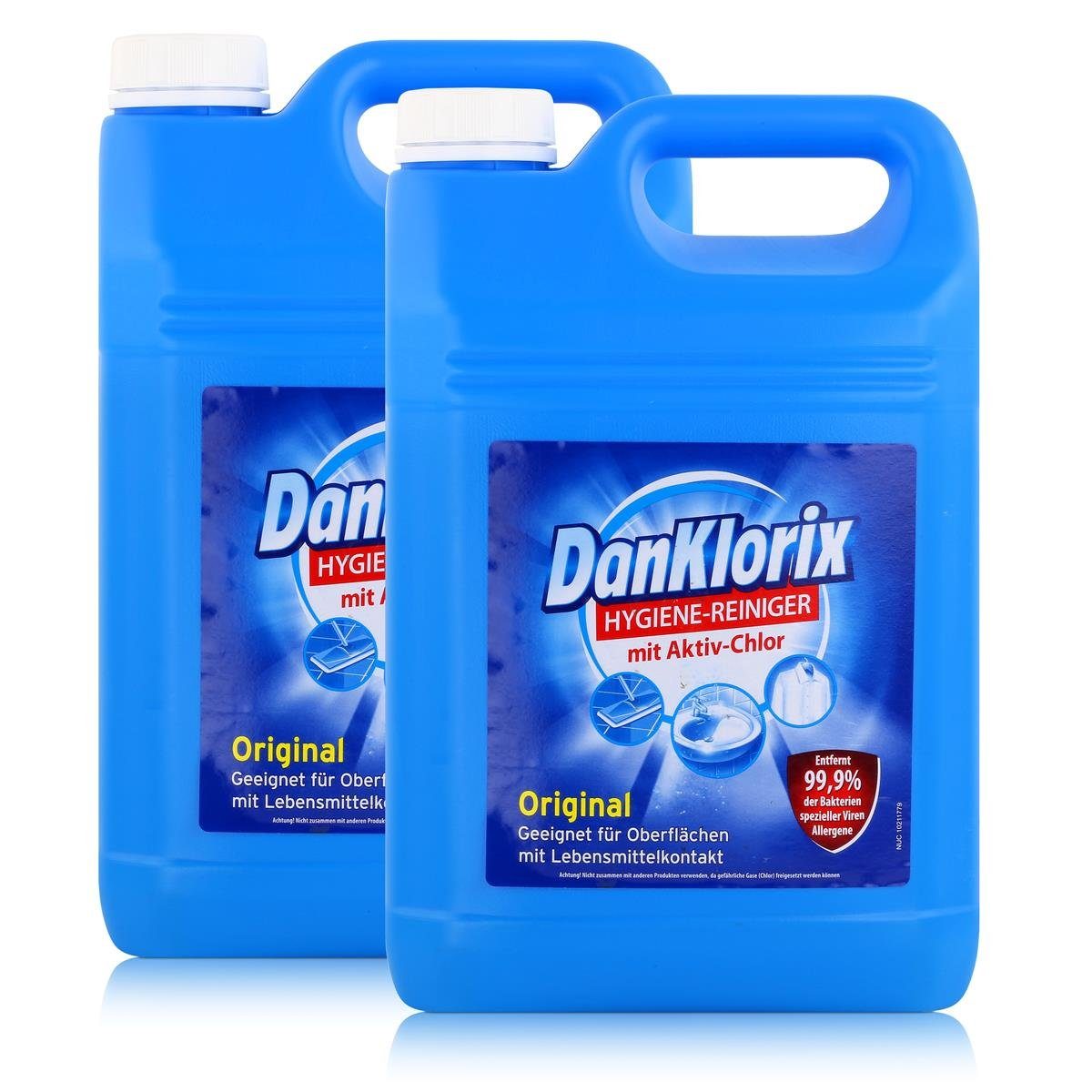 DanKlorix Original 5L Aktiv-Chlor (2er Allzweckreiniger mit DanKlorix Hygiene-Reiniger Pack)