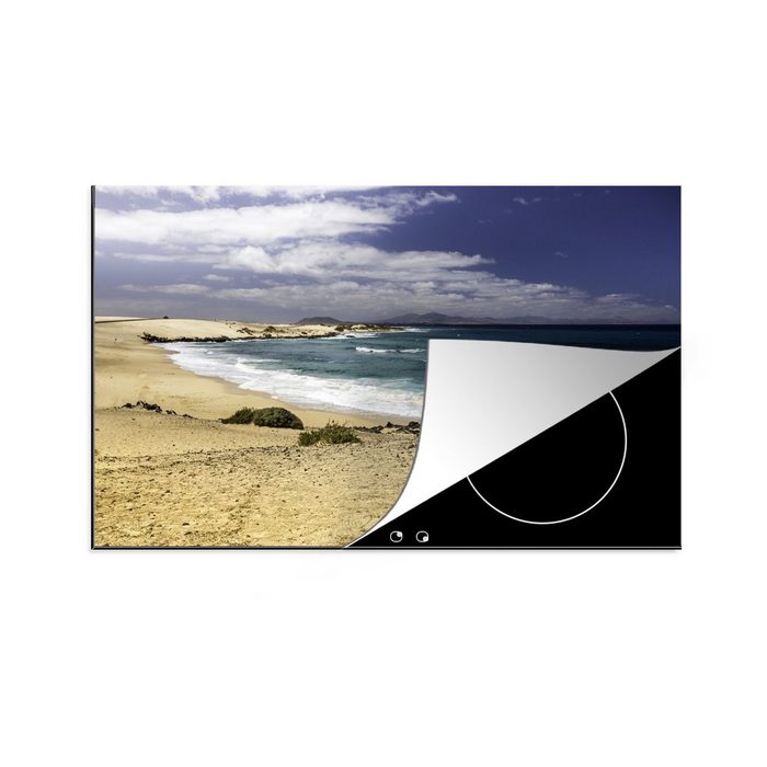 MuchoWow Herdblende-/Abdeckplatte Wellen spülen an den Strand von Fuerteventura Vinyl (1 tlg) induktionskochfeld Schutz für die küche Ceranfeldabdeckung