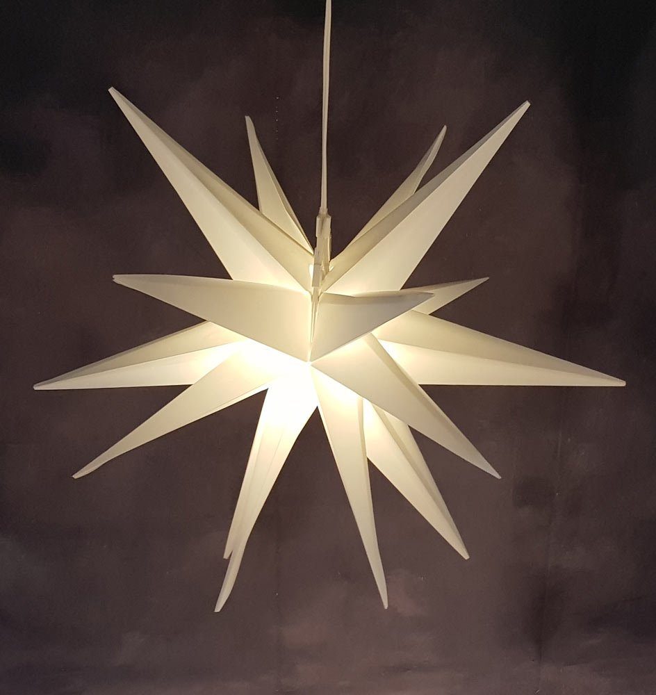 Star-Max LED Weihnachtsstern Stern IP44 FHS weiß Ø 58cm Stern, Außen LED