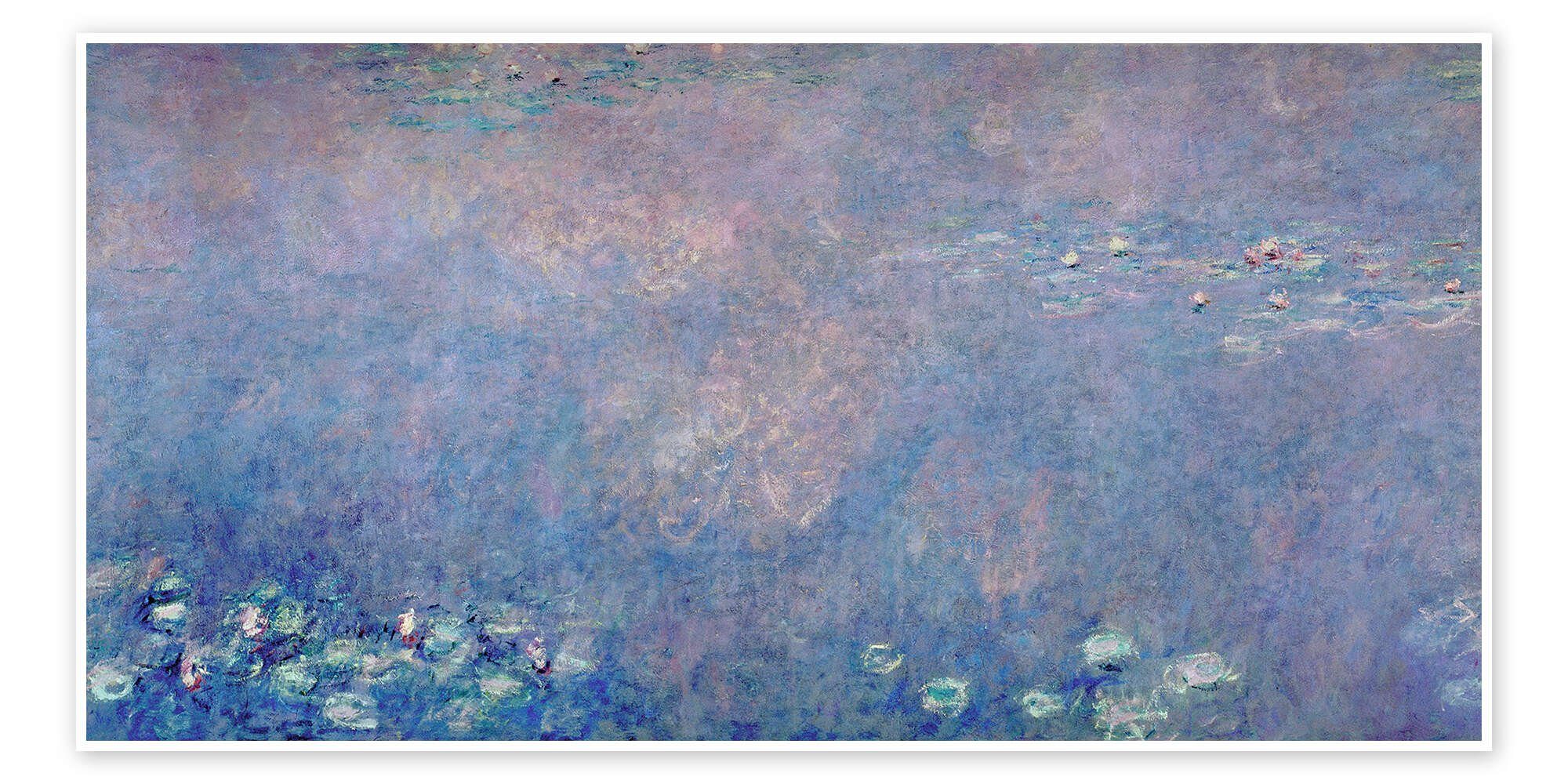 Posterlounge Poster Claude Monet, Seerosen mit Trauerweiden (Detail) II, Wohnzimmer Malerei
