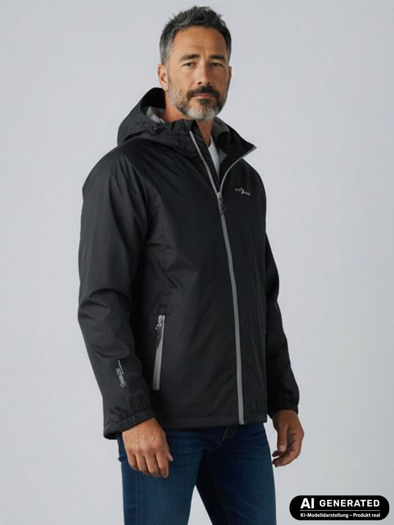 Blue Wave Funktionsjacke Fabian Herren Regenjacke - Wander- & Fahrradjacke inklusive Packsack Wasserdicht, Winddicht, Atmungsaktiv, Verschweißte Nähte, Mesh-Futter