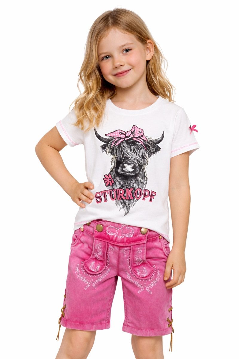 Hangowear Trachtenbluse Trachtenshirt Kind - QUENTAYA KIDS - weiß