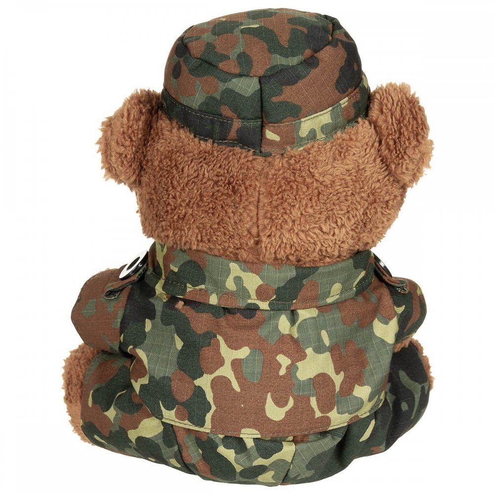 MFH Kuscheltier Teddybär, 28 cm, mit Anzug und Mütze, flecktarn