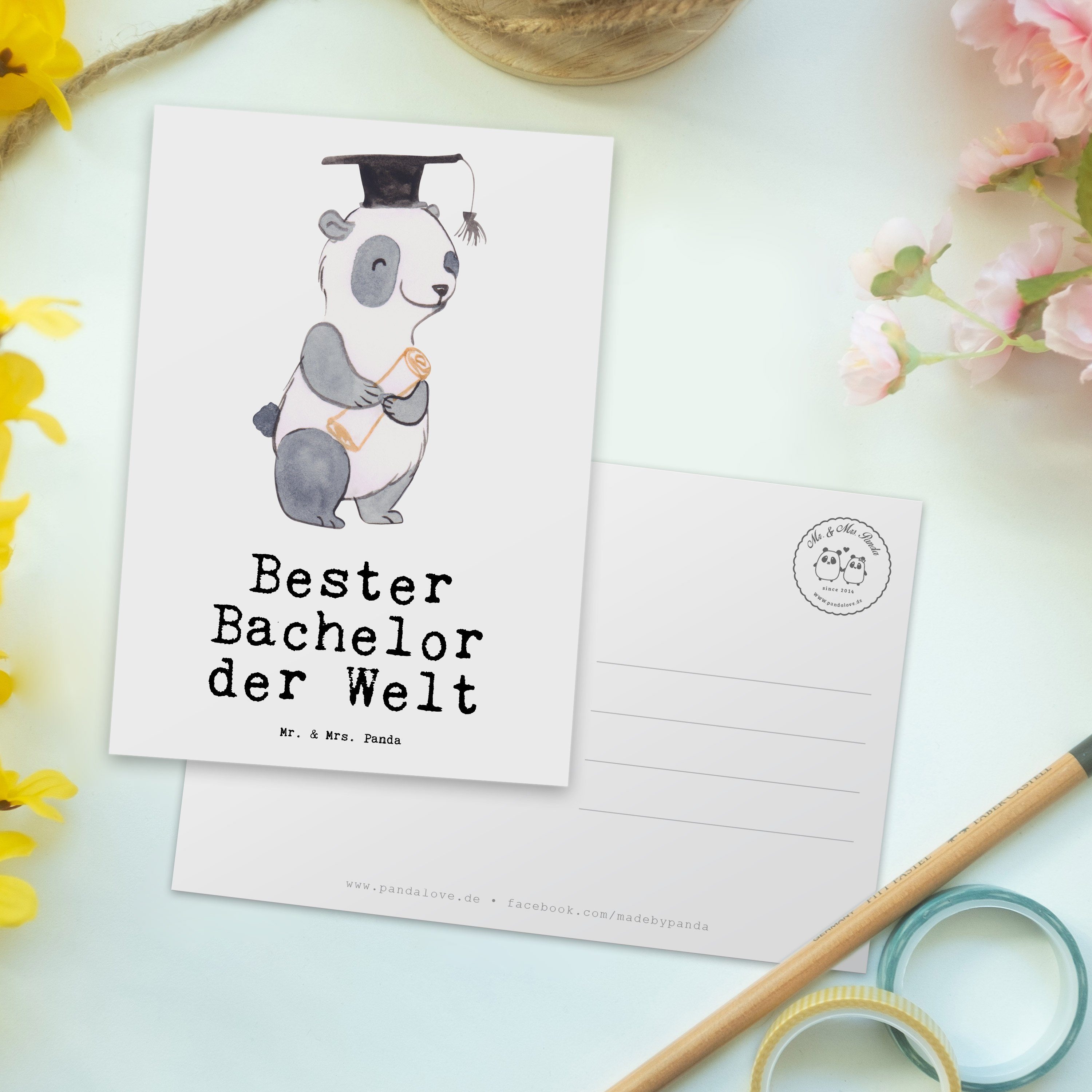 - Weiß lustig, - Mr. Geburtstag, der Mrs. Geschenk, Ansichtskarte, Karte Bedanken, Mitbringsel, Musterschüler, Grußkarte, Bester Postkarte & Panda Panda Student, Welt Bachelor