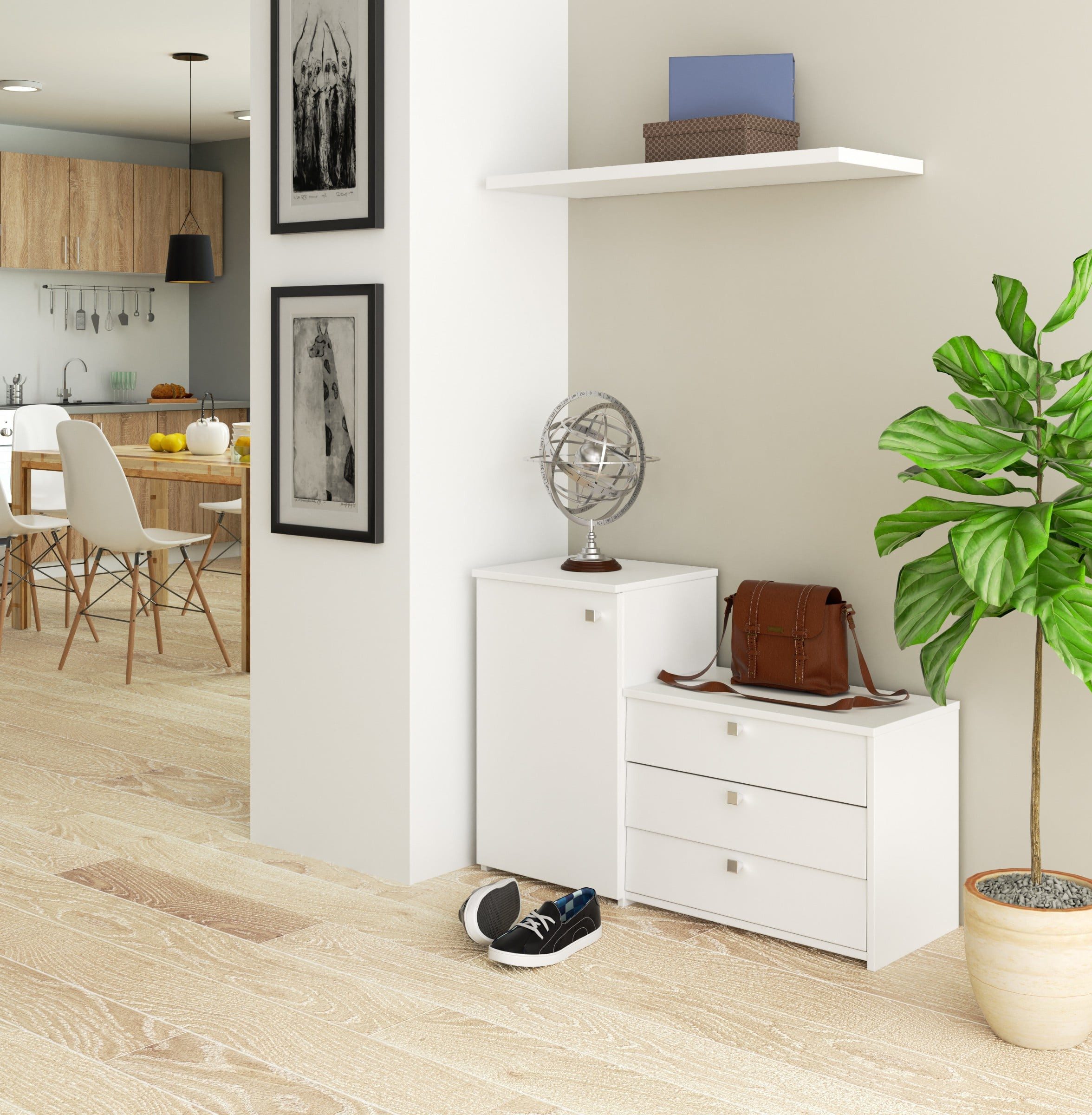 Raumhirsch Furniture Schuhschrank Eleganter Schuhschrank – Optimaale Schuhaufbewahrung – Schuhkommode 3 Klappen für 18 Paar Schuhe, modernes Design, praktisches Möbelstück
