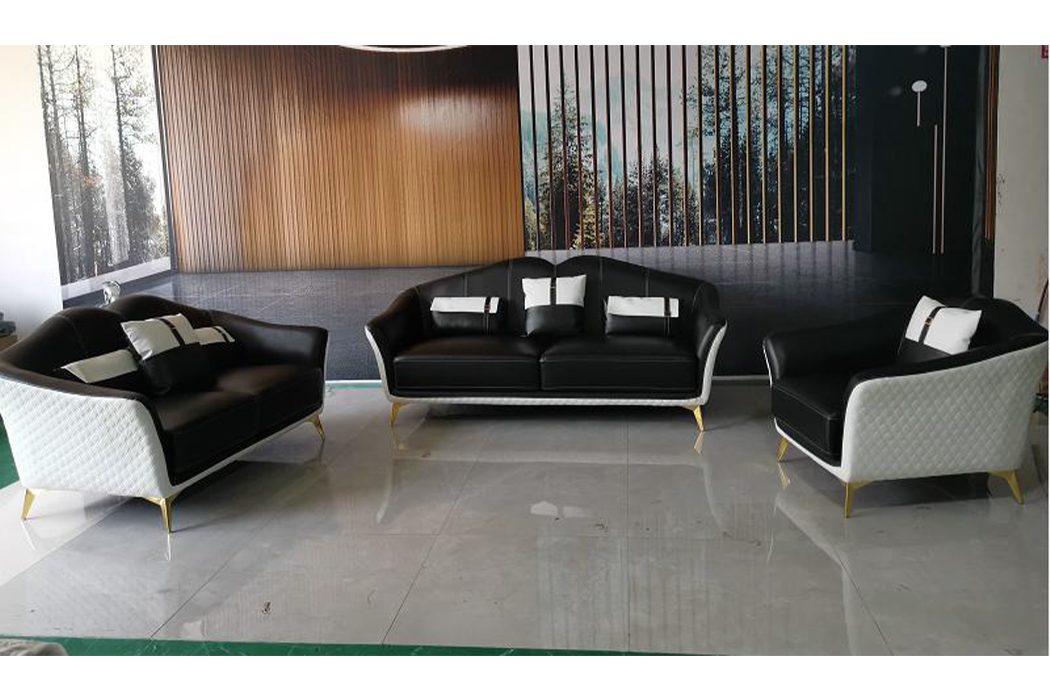 3+2+1 Garnitur Europe Sofa JVmoebel in Luxuriöse Neu, Beige Made Wohnzimmer Schwarz Sitzer