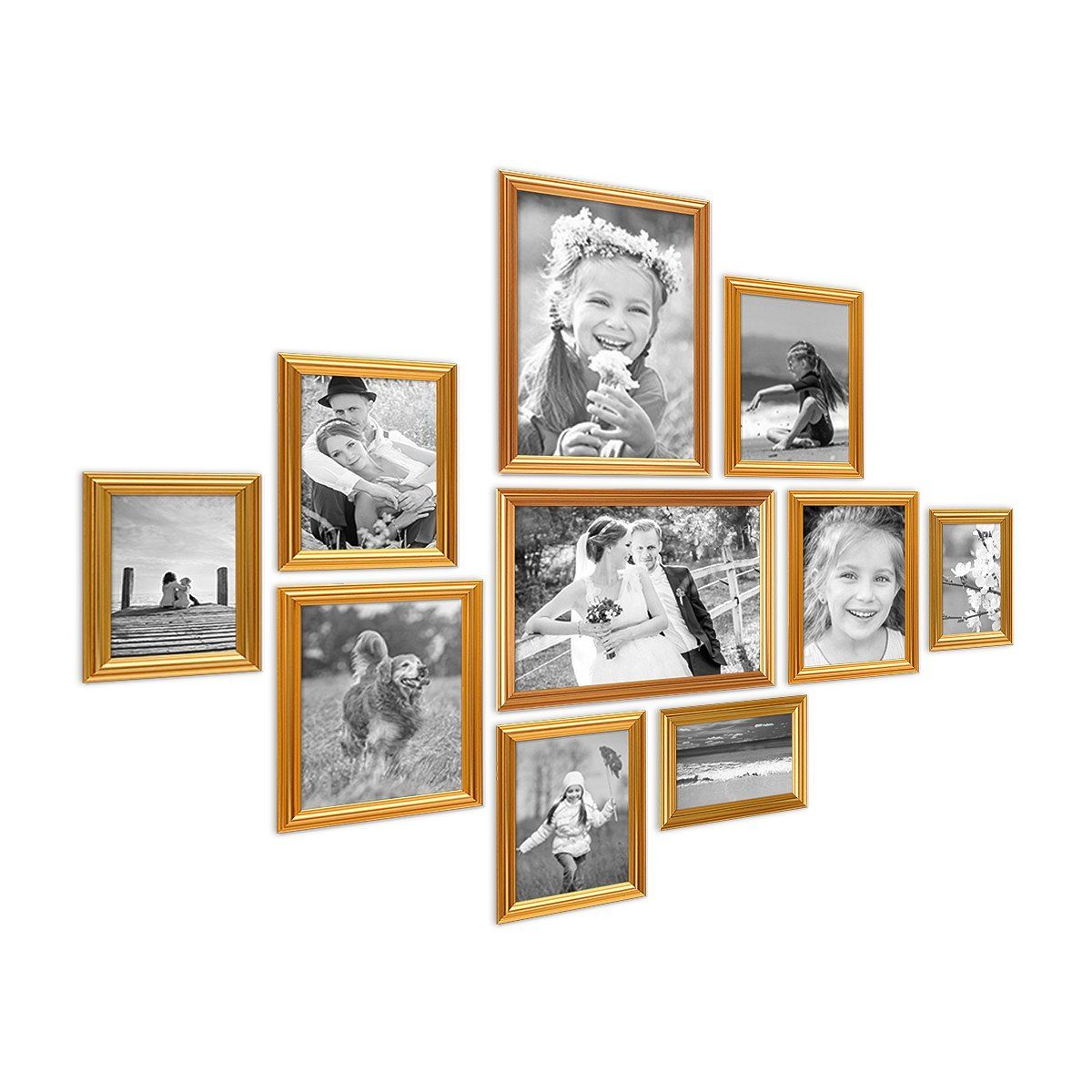 PHOTOLINI Bilderrahmen 10er Set Kunststoff-Rahmen eleganter günstig online kaufen