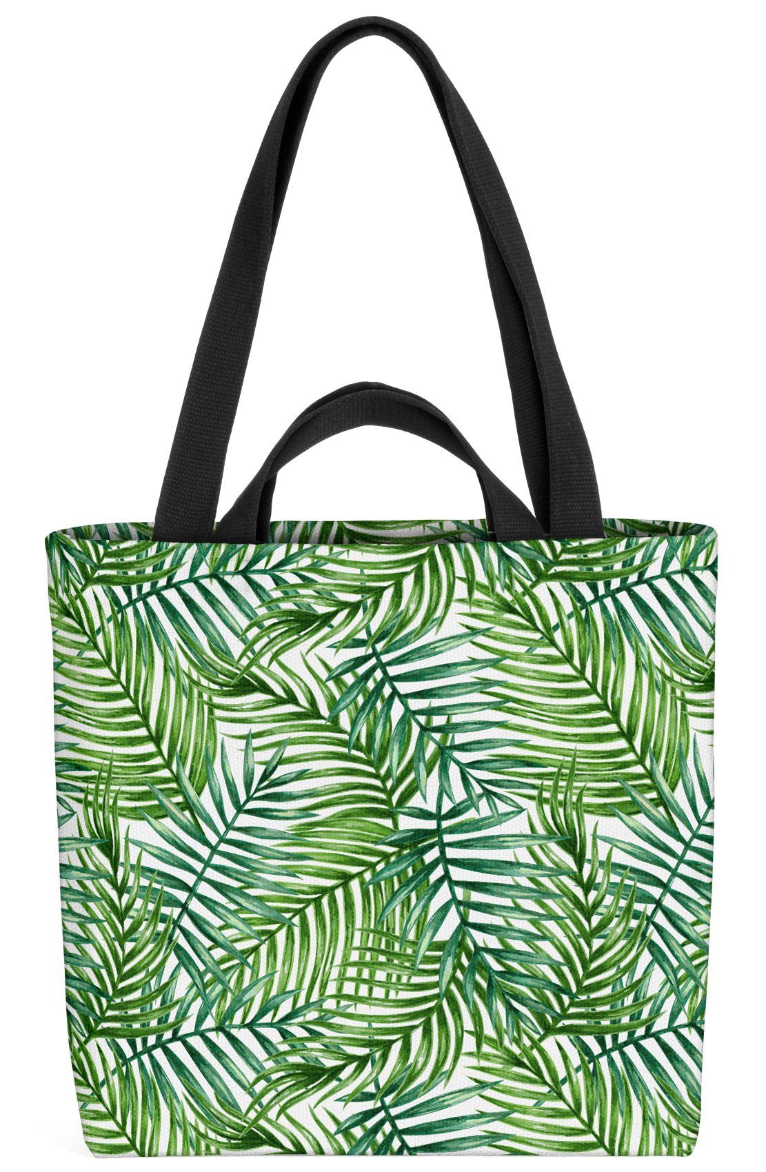 VOID Henkeltasche (1-tlg), Tropische Palmenblätter Blatt floral Wasserfarben pflanze deko tropisch