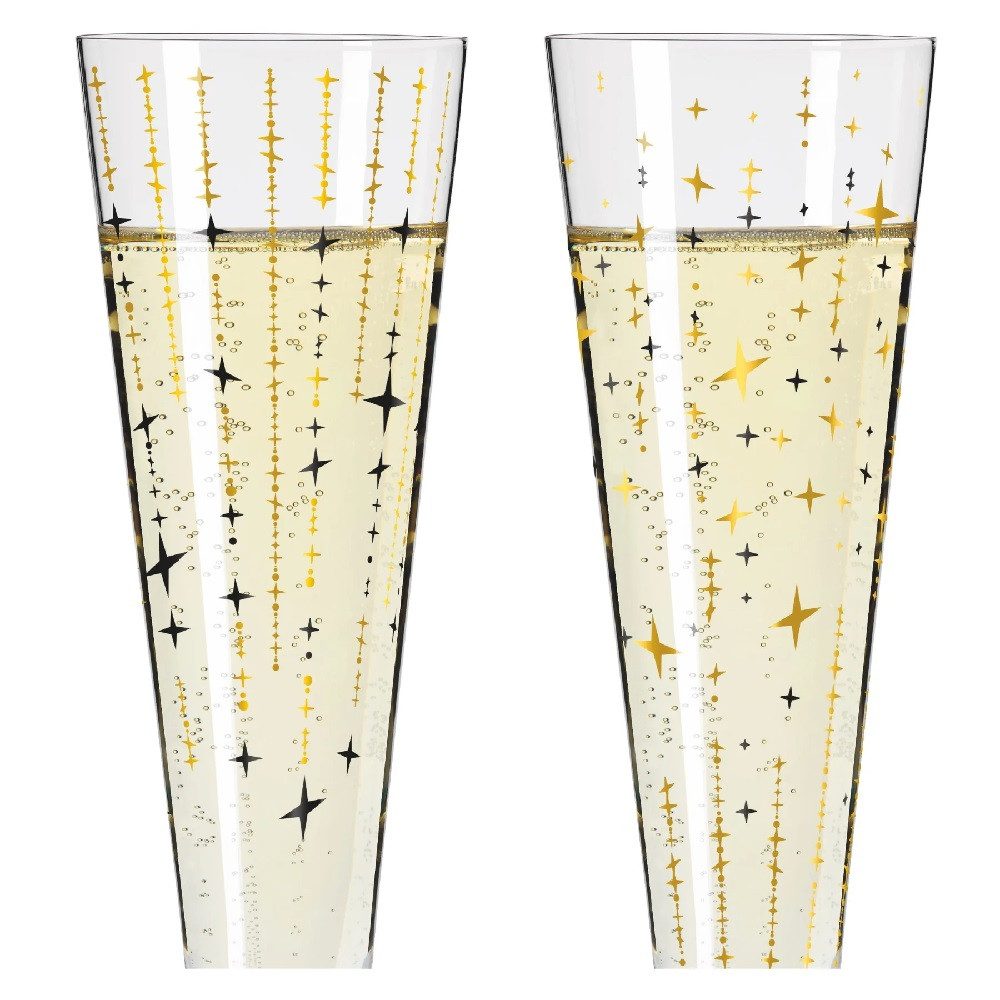 Ritzenhoff Sektglas Ritzenhoff Goldnacht Champus Duett S. Eikler H24, Kristallglas