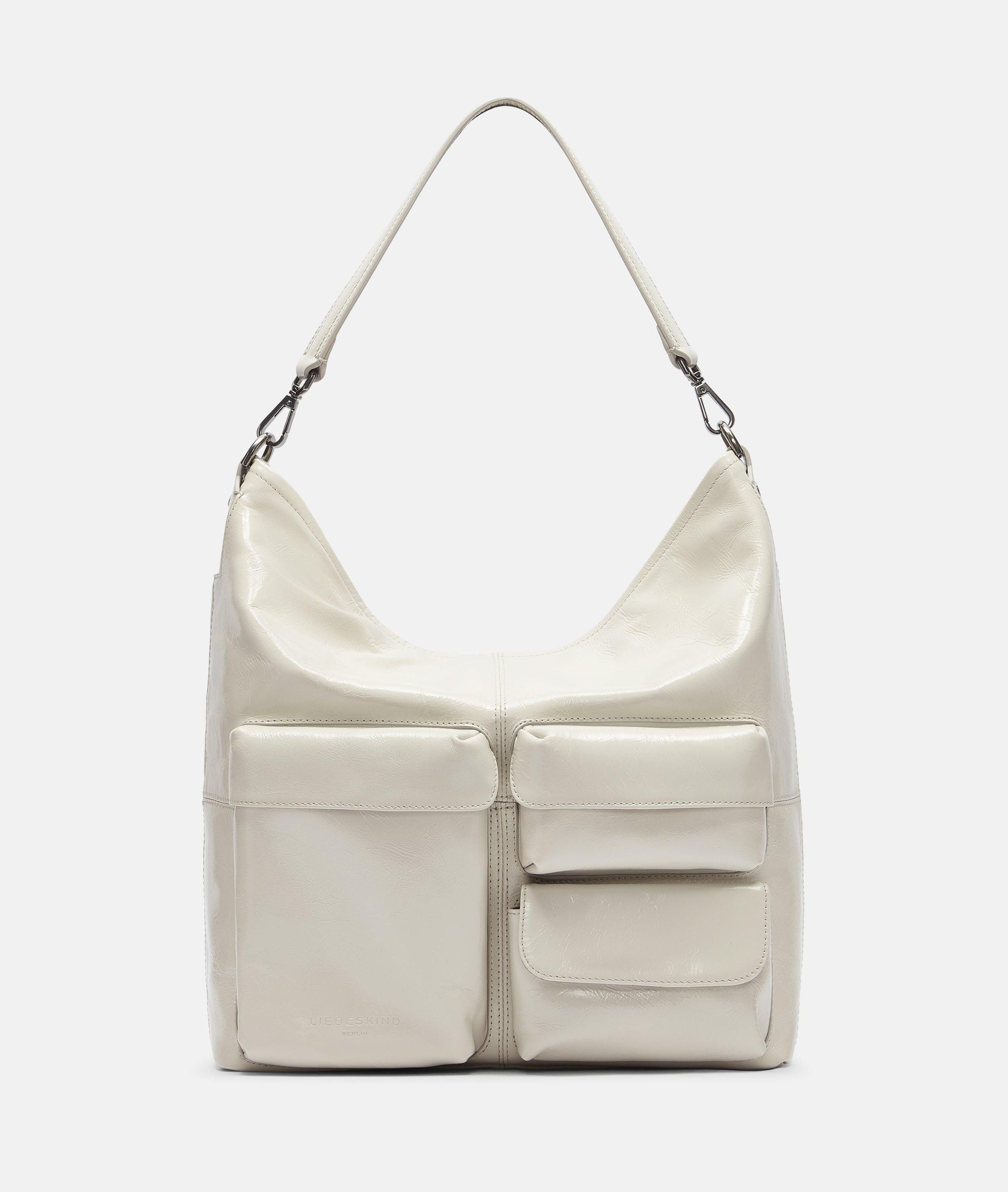 Liebeskind Berlin Schultertasche Hobo, Geräumige Hobo-Bag aus Leder mit glossy Finish