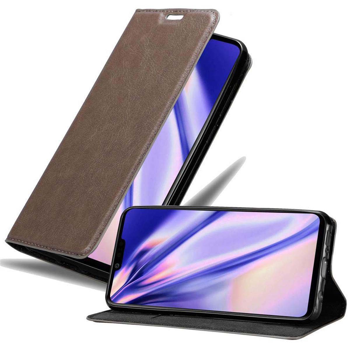 Cadorabo Handyhülle für LG G8 ThinQ Hülle LG G8 ThinQ, Hülle Schutzhülle mit Standfunktion, Magnetverschluss und Kartenfach
