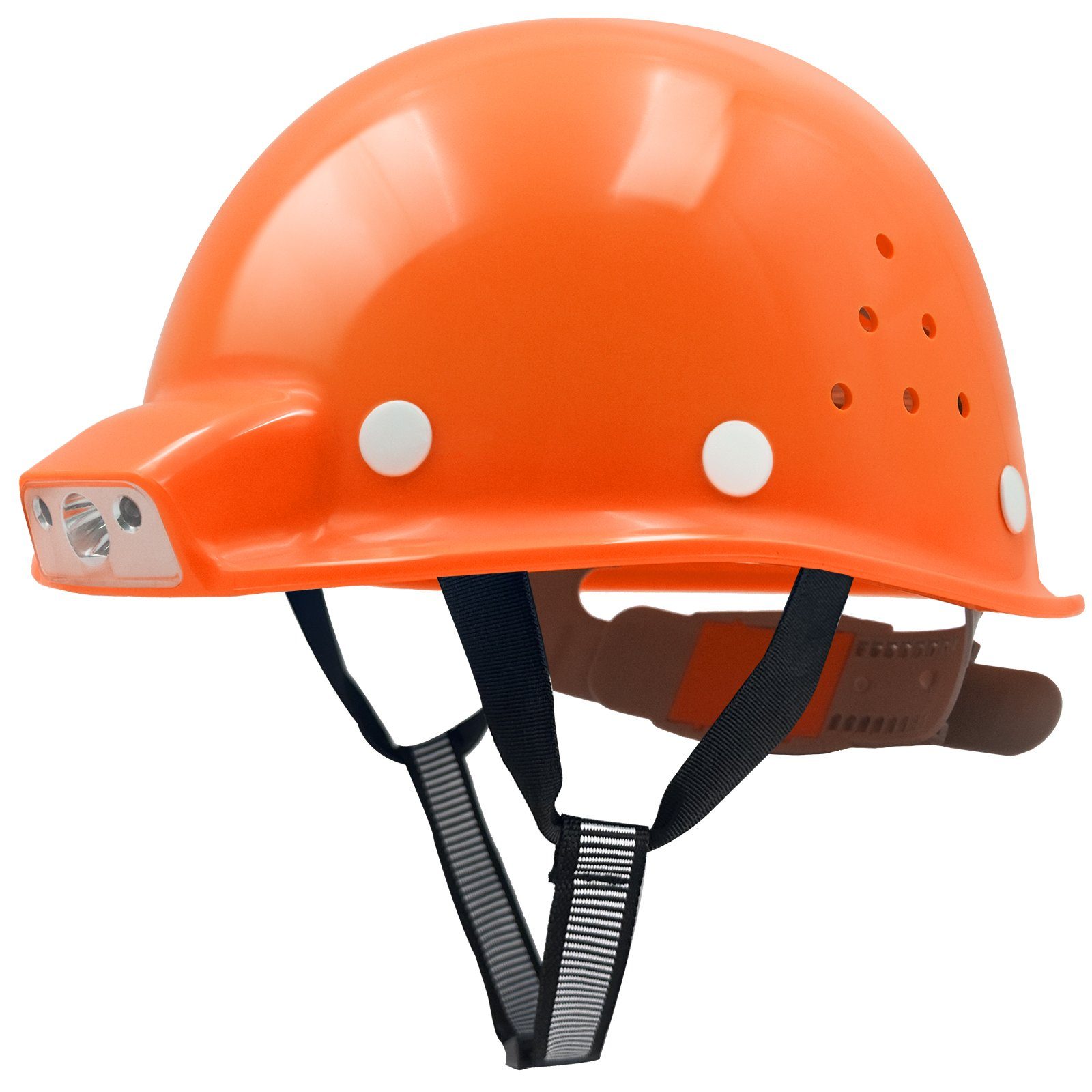 Mustbau Schutzhelm, ABS Bauhelm Arbeitshelm USB-Aufladen-Licht,53-62cm Einstellbar