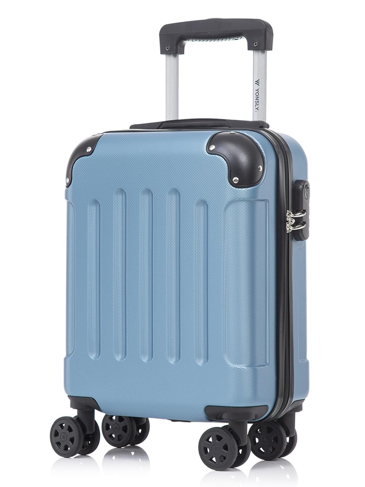 YONSLY Hartschalen-Trolley Hartschalen-Koffer Trolley 360° Rollen, robuster Reisekoffer, 4 Rollen, mit Zahlenschloss, für Business und Urlaub 46/55/66/76 cm