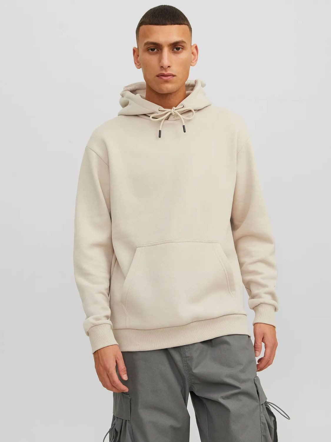 Jack & Jones Hoodie BRADLEY Hoodie (1-tlg) Kapuze, Kordel, Bauchtasche