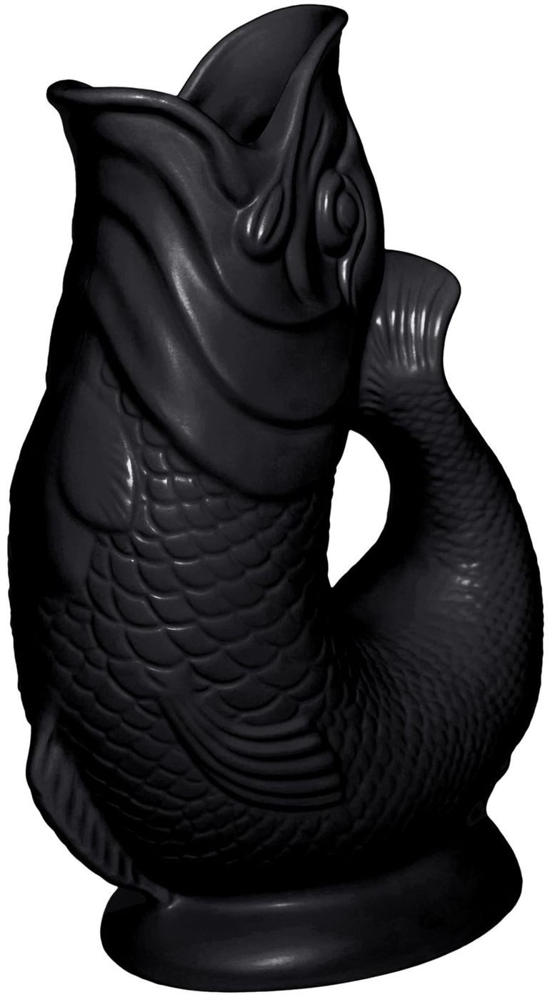 Gluckigluck Wasserkaraffe, (Original Gluggle Jug aus England), mit Gluckergeräusch, handgefertigt, ikonisches Fisch-Design, 1,2 L