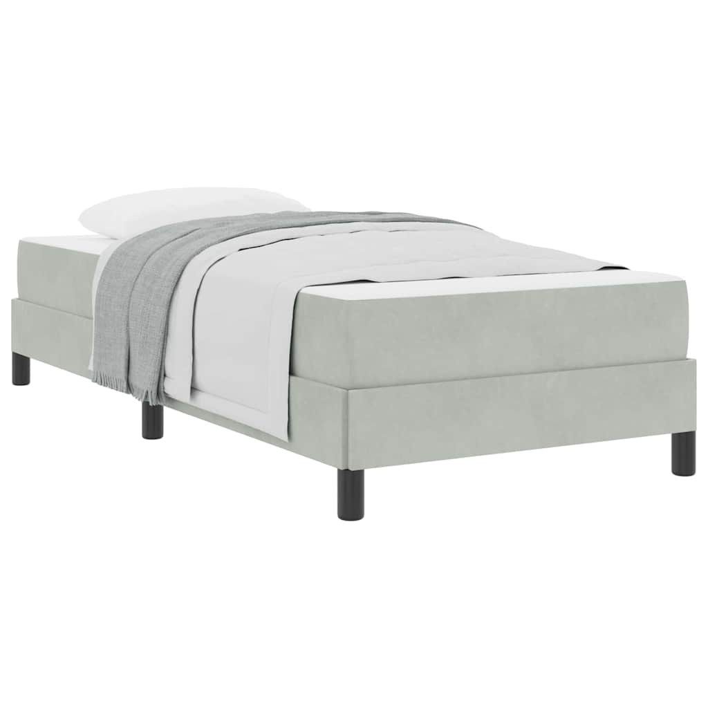 vidaXL Bett Boxspringbett mit Matratze Hellgrau 80 x 200 cm Stoff (1-tlg) günstig online kaufen