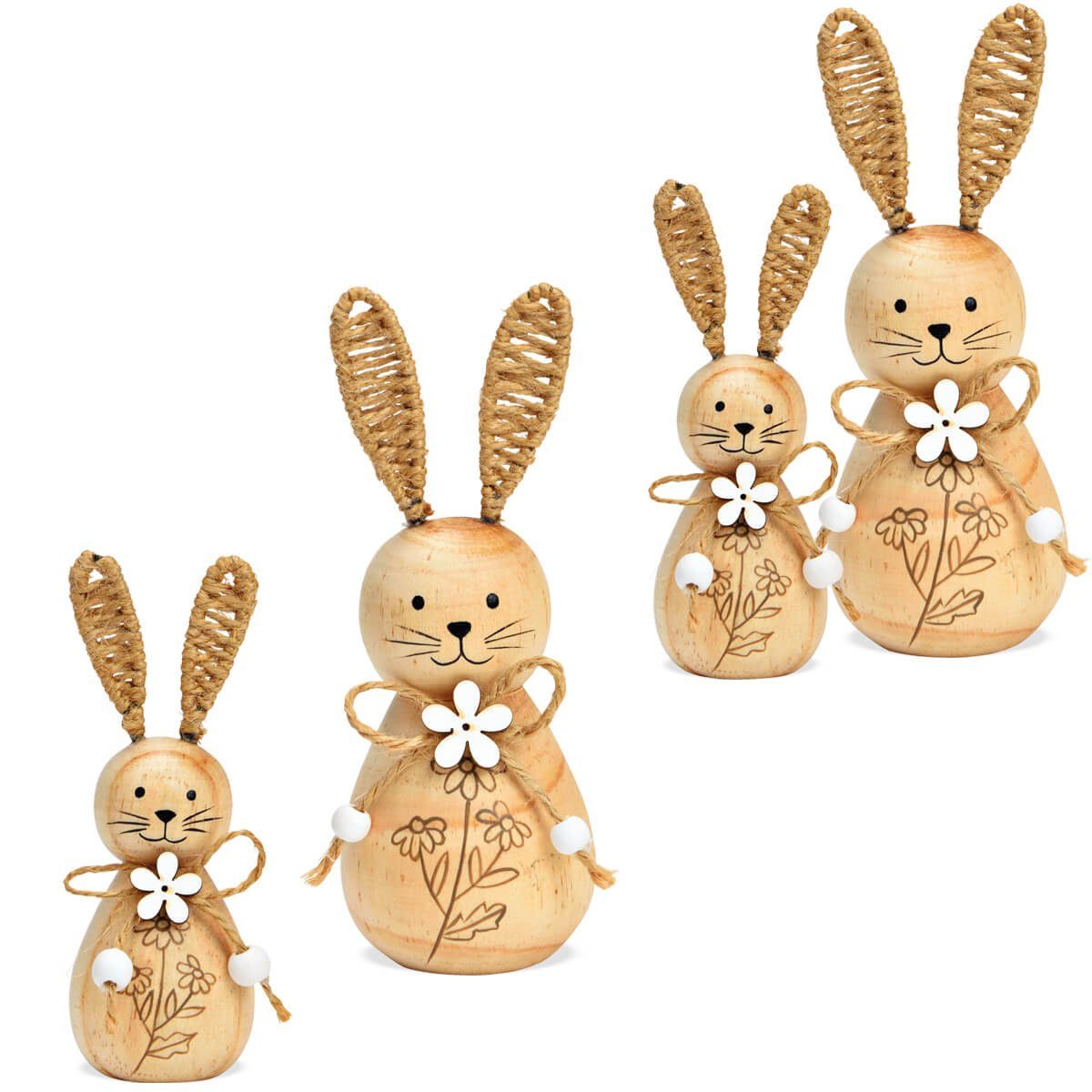 matches21 HOME & HOBBY Dekofigur Osterhasen Set Osterdeko Holz Frühlingsdek günstig online kaufen