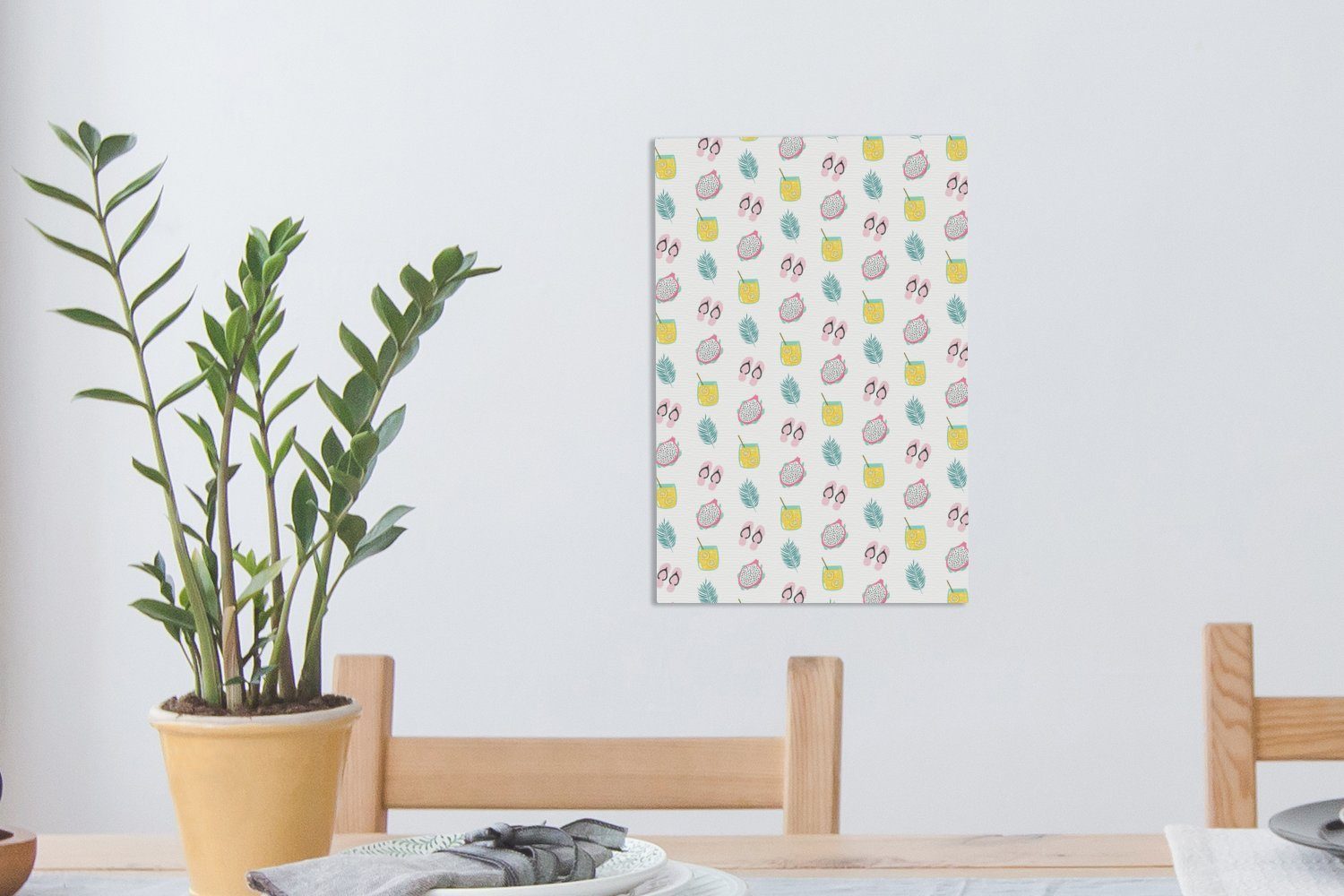fertig - - St), bespannt Pastell Sommer (1 cm 20x30 Muster, OneMillionCanvasses® Leinwandbild Zackenaufhänger, Gemälde, Leinwandbild inkl.