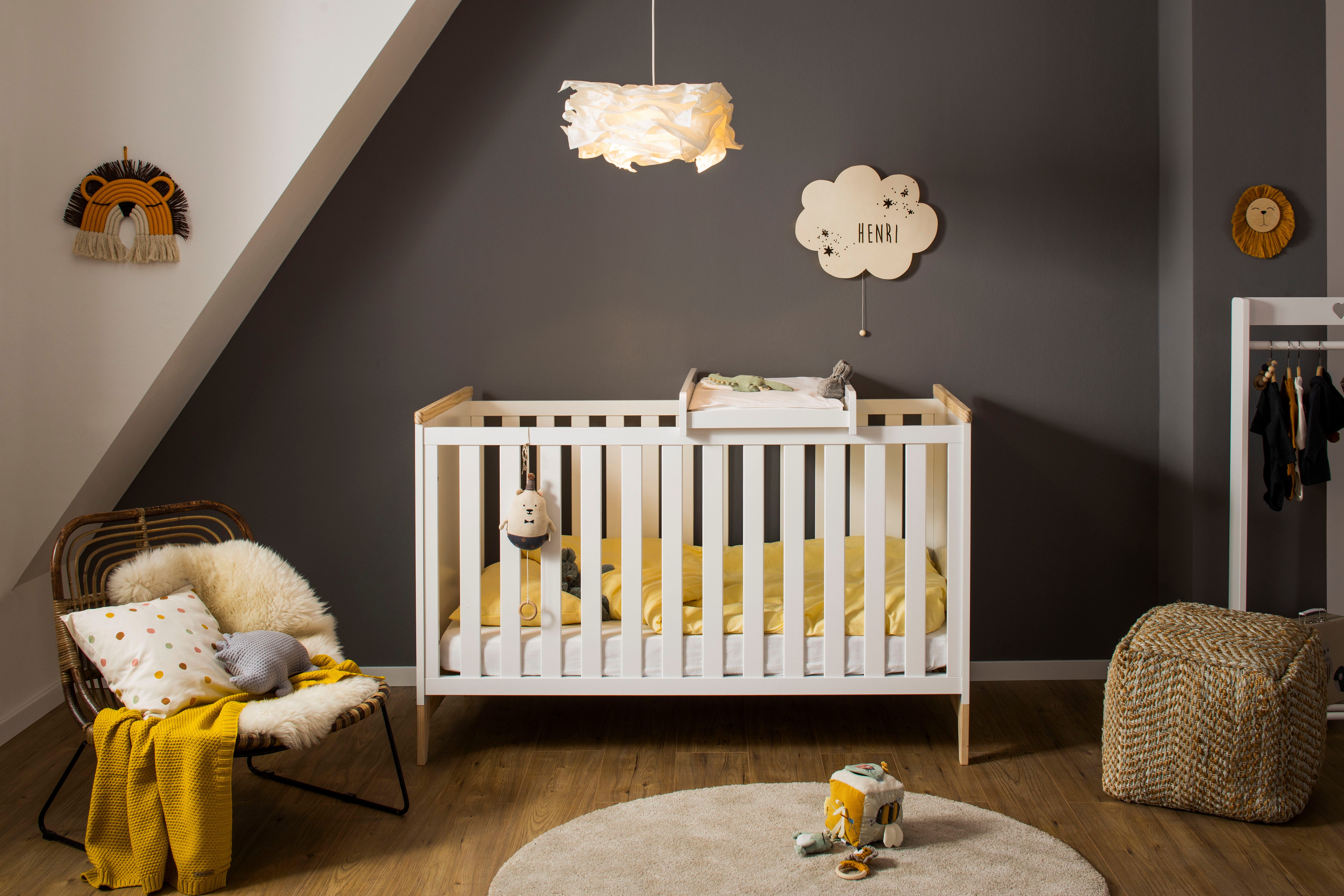 Puckdaddy GmbH Babybett / Kinderbett Ida 70x140 höhenverstellbar u. mitwachsend, weiß, Holz